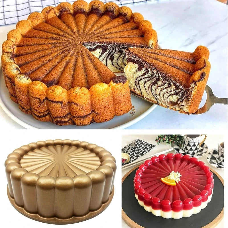 Charlotte Cake Mold Cake Pan Aluminium Kitchen Accessories Decoration Christmas Wedding Valentine’s 3D Charlotte Cake Pan