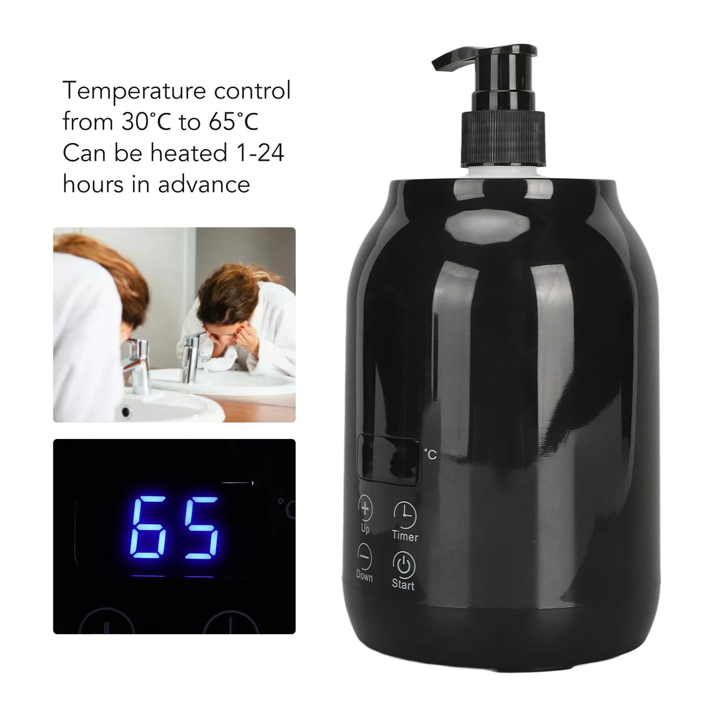 Essential Oil Heater LED Display Temperature Adjust Single Massage Oil Bottle Warmer