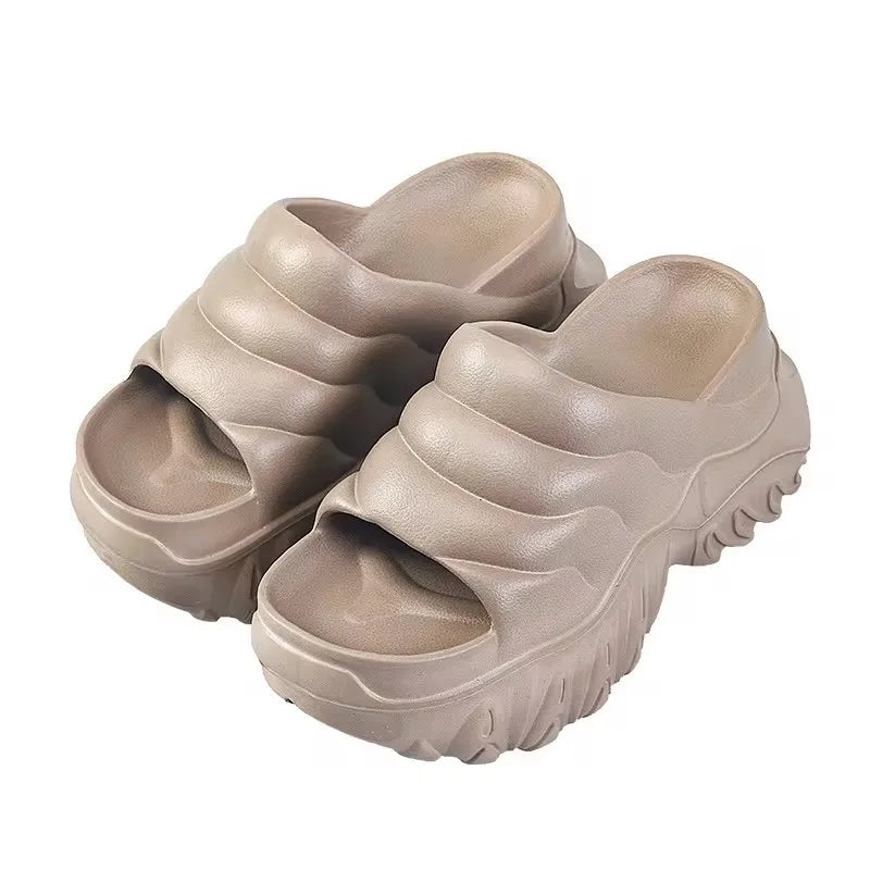 2024 Summer New Women Slippers Couple Beach Slippers Soft EVA Thick Sole Slides Shoes Platform Flat Heel Slippers Casual Sandals