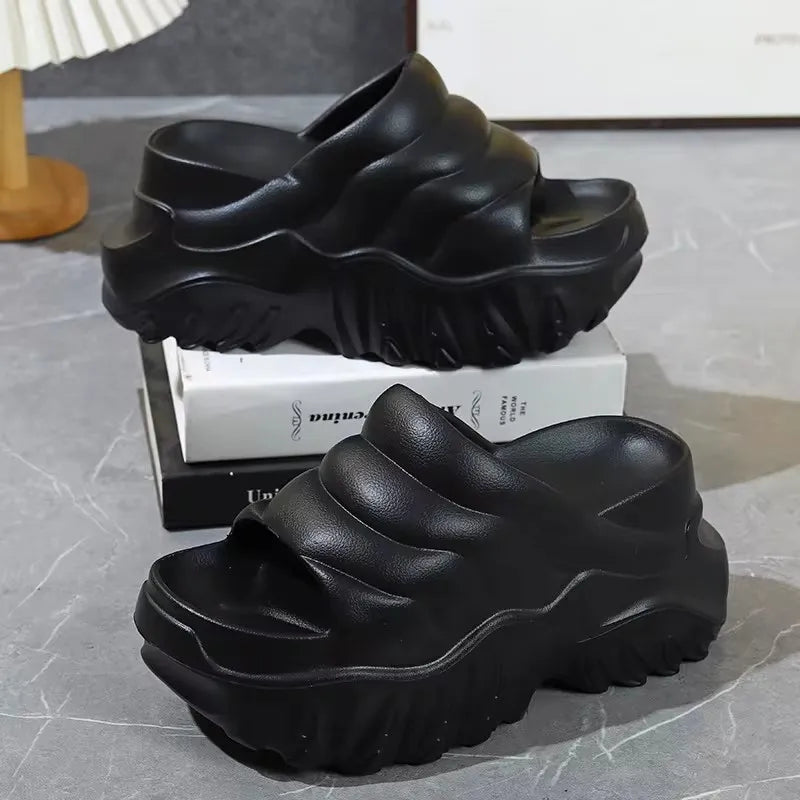 2024 Summer New Women Slippers Couple Beach Slippers Soft EVA Thick Sole Slides Shoes Platform Flat Heel Slippers Casual Sandals