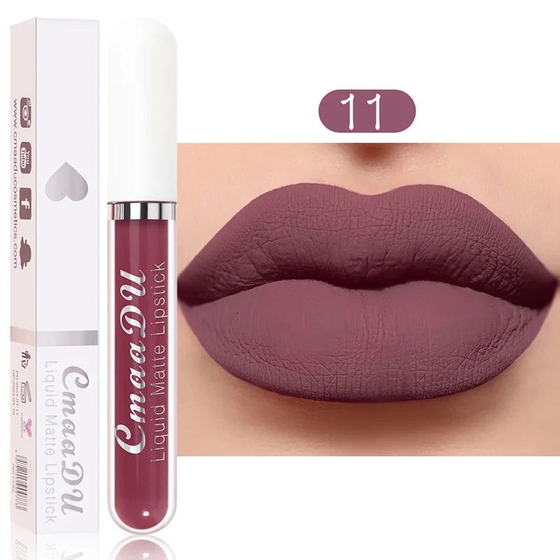 Sexy Long Lasting Velvet Matte Lip Gloss Liquid Lipstick for Women Red Waterproof Nonstick Cup Lip Makeup