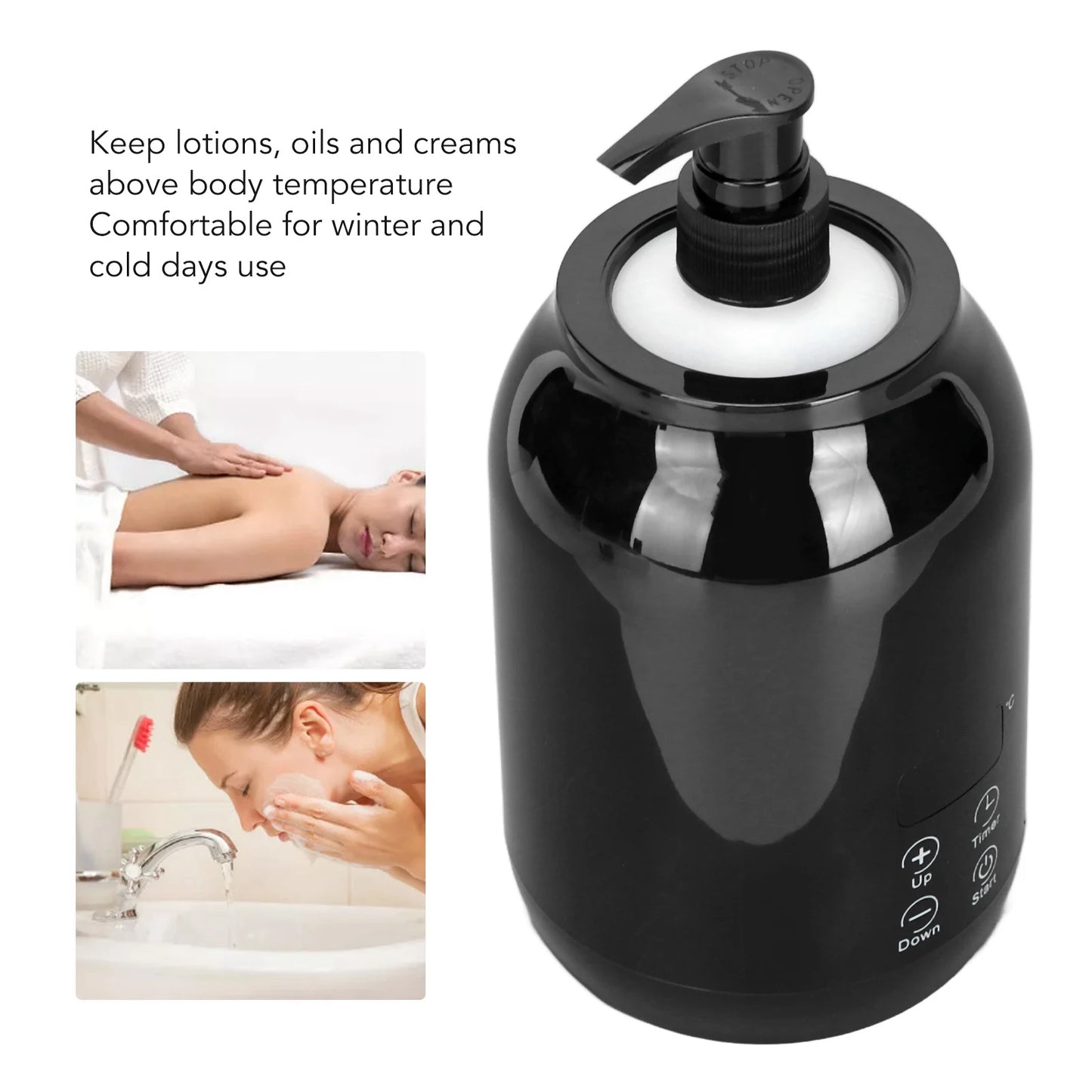 Essential Oil Heater LED Display Temperature Adjust Single Massage Oil Bottle Warmer