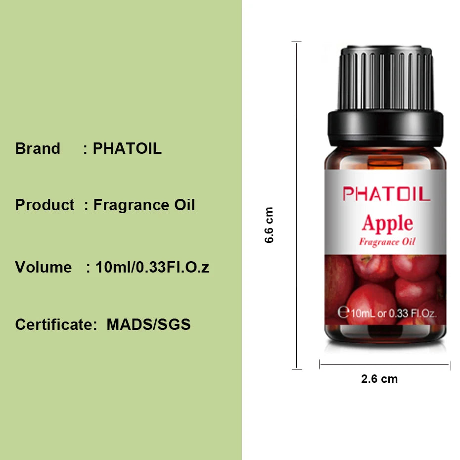 Phatoil 10pcs Gift Box Fruit Fragrance Essential Oils Lime Mango Coconut Cherry Passion Fruit Orange Strawberry Lemon Apple Oil