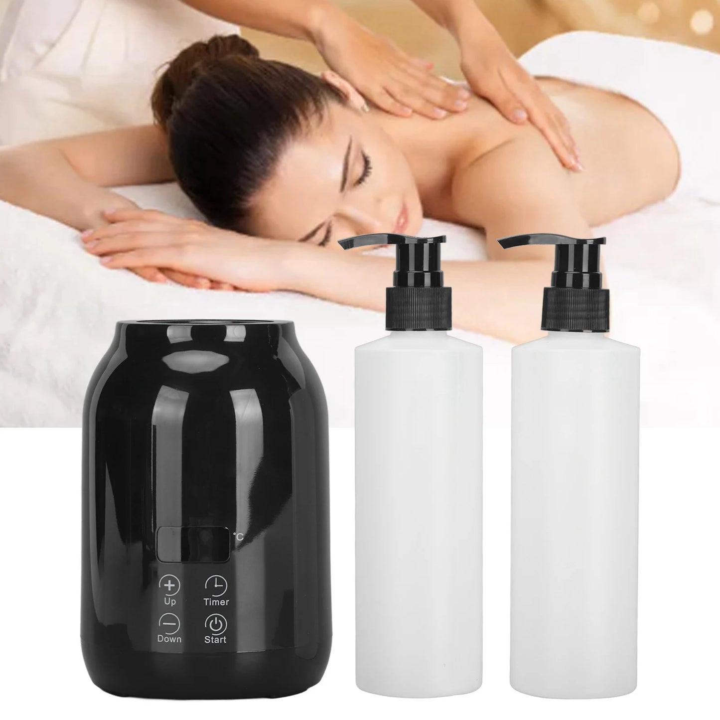 Essential Oil Heater LED Display Temperature Adjust Single Massage Oil Bottle Warmer