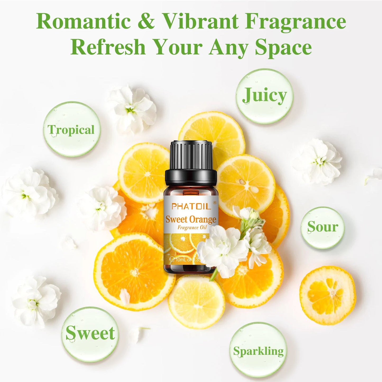 Phatoil 10pcs Gift Box Fruit Fragrance Essential Oils Lime Mango Coconut Cherry Passion Fruit Orange Strawberry Lemon Apple Oil