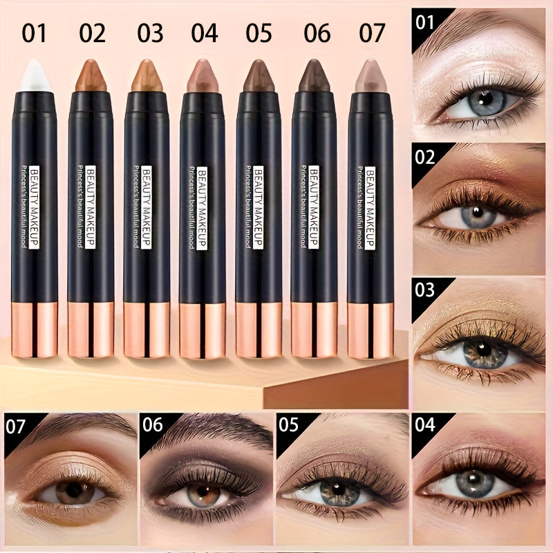 7 Pieces Pop Colour Eyeshadow Sticks Easy to Apply Matte Party Eye Makeup Gift for Women