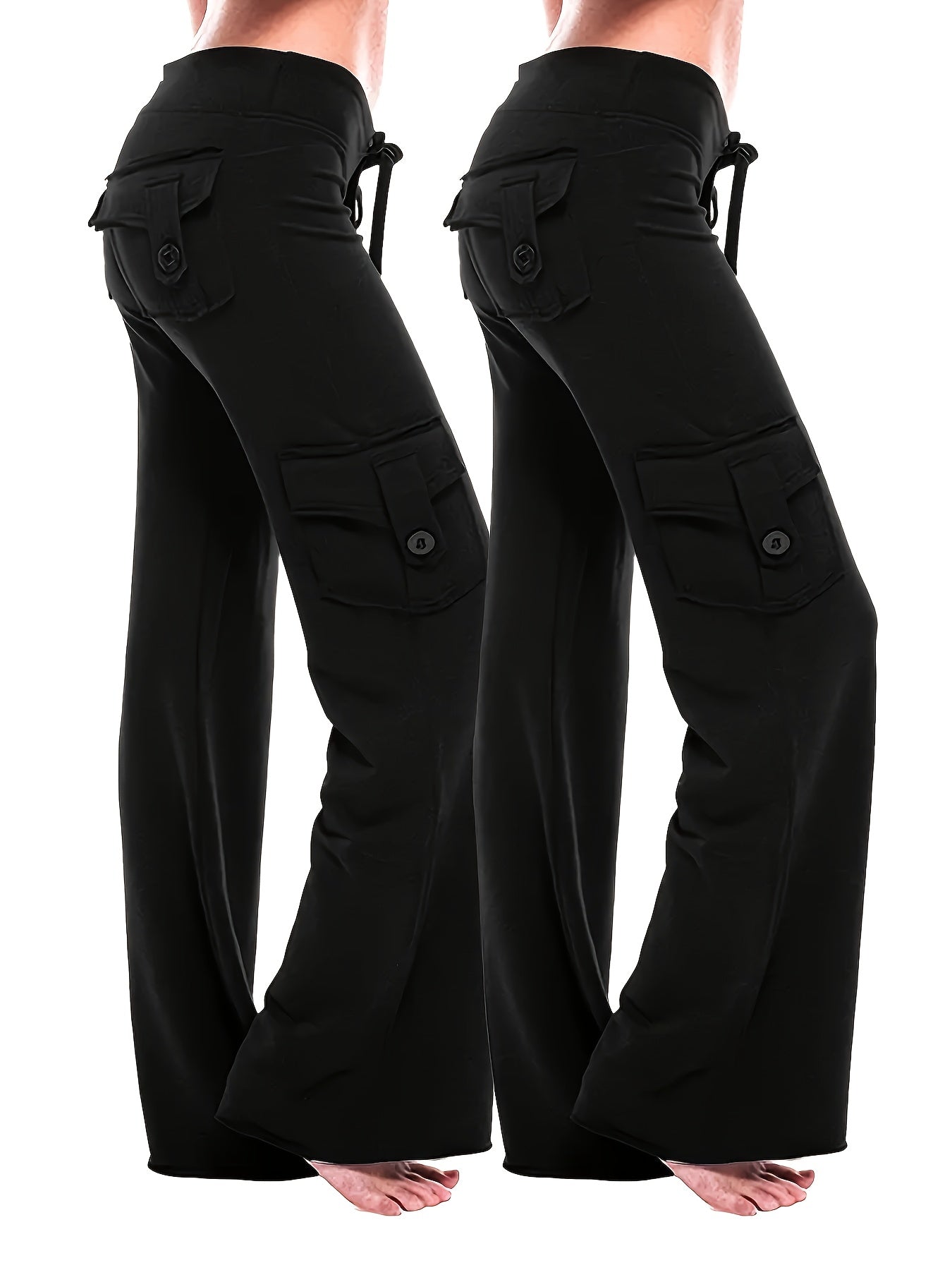 2pcs Women's High Waist Yoga Pants with Pockets