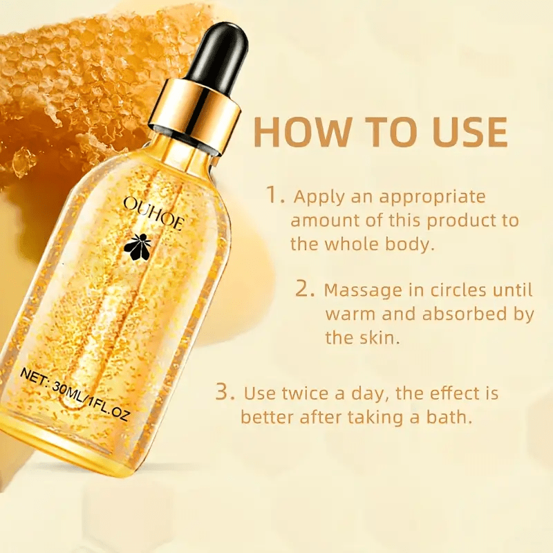 5 Pieces Honey Body Firming Oil 1.05 Fluid Ounce Bee Oil for Tight Skin Moisturizes with Chamomile Ginger Vitamin E and Glycerin Firm Waist Hips and Thighs Hypoallergenic Fragrance Free Suitable for All Skin Types