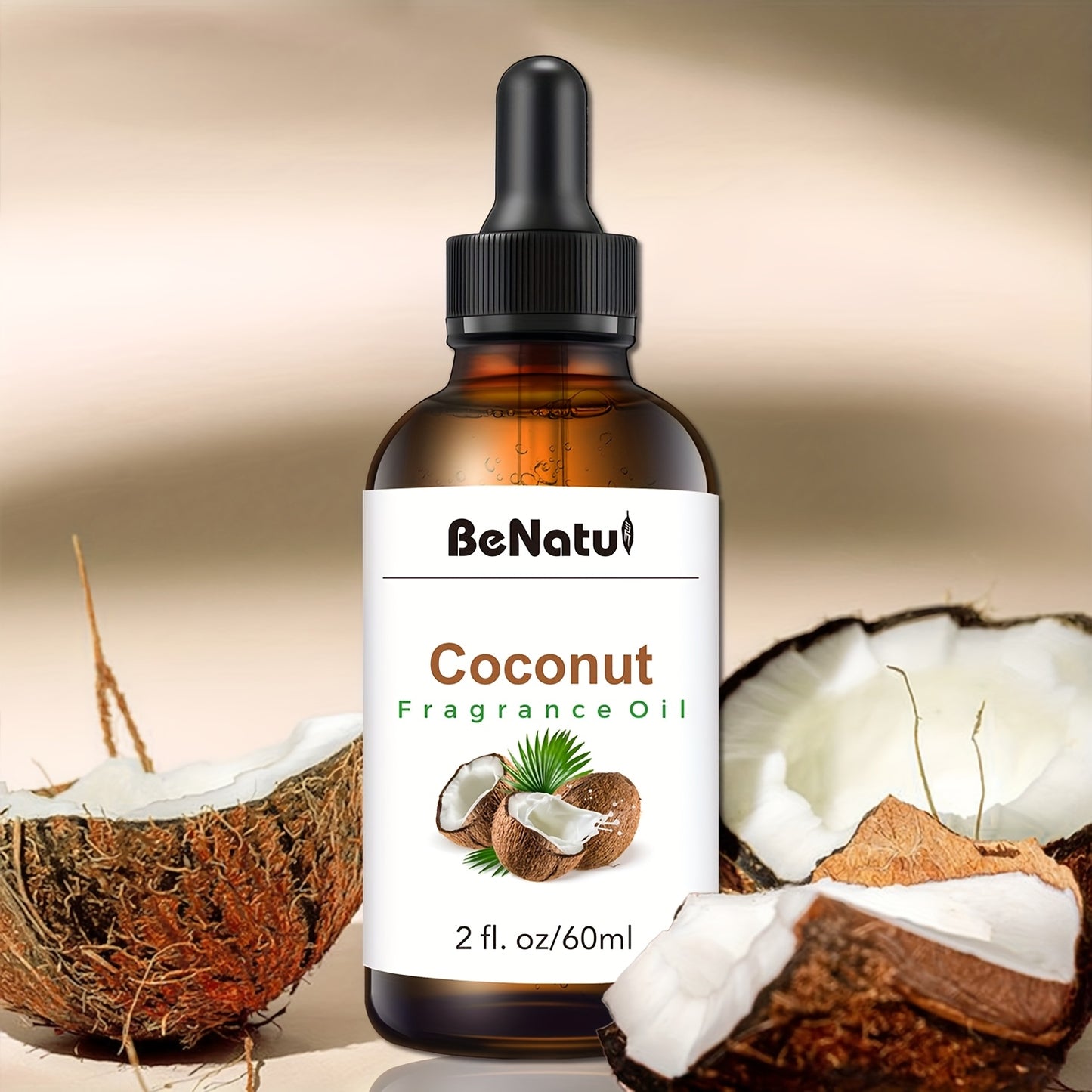 60ML Coconut Essential Oil Body Oil for Humidifier Diffuser Scented Candle Body Massage Hair Moisturizing Holiday Gift