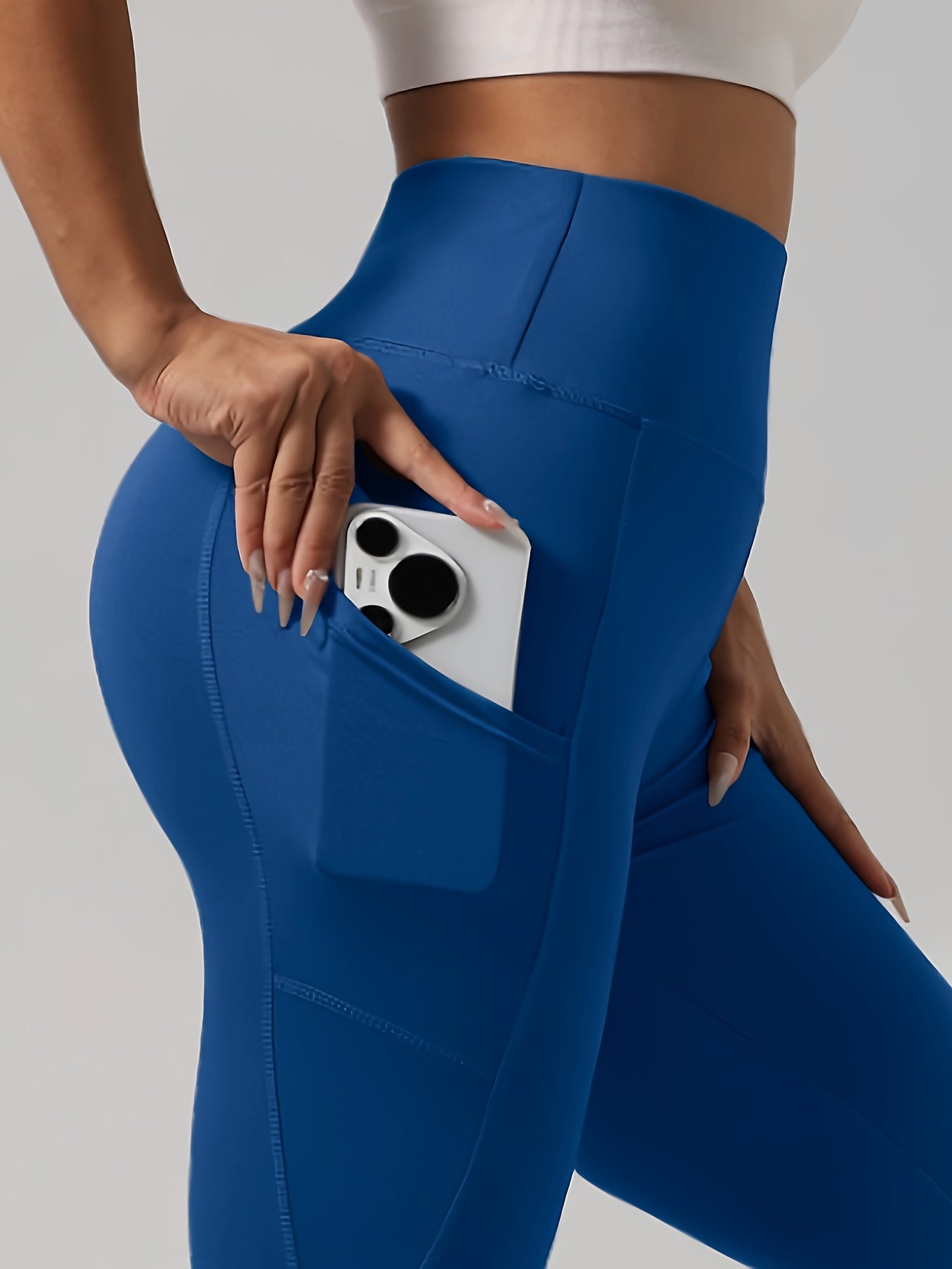 High-Waist Tummy Control Yoga Leggings with Pockets, Cross-Line Body Shaping, Butt Lifting, Fitness & Workout Pants