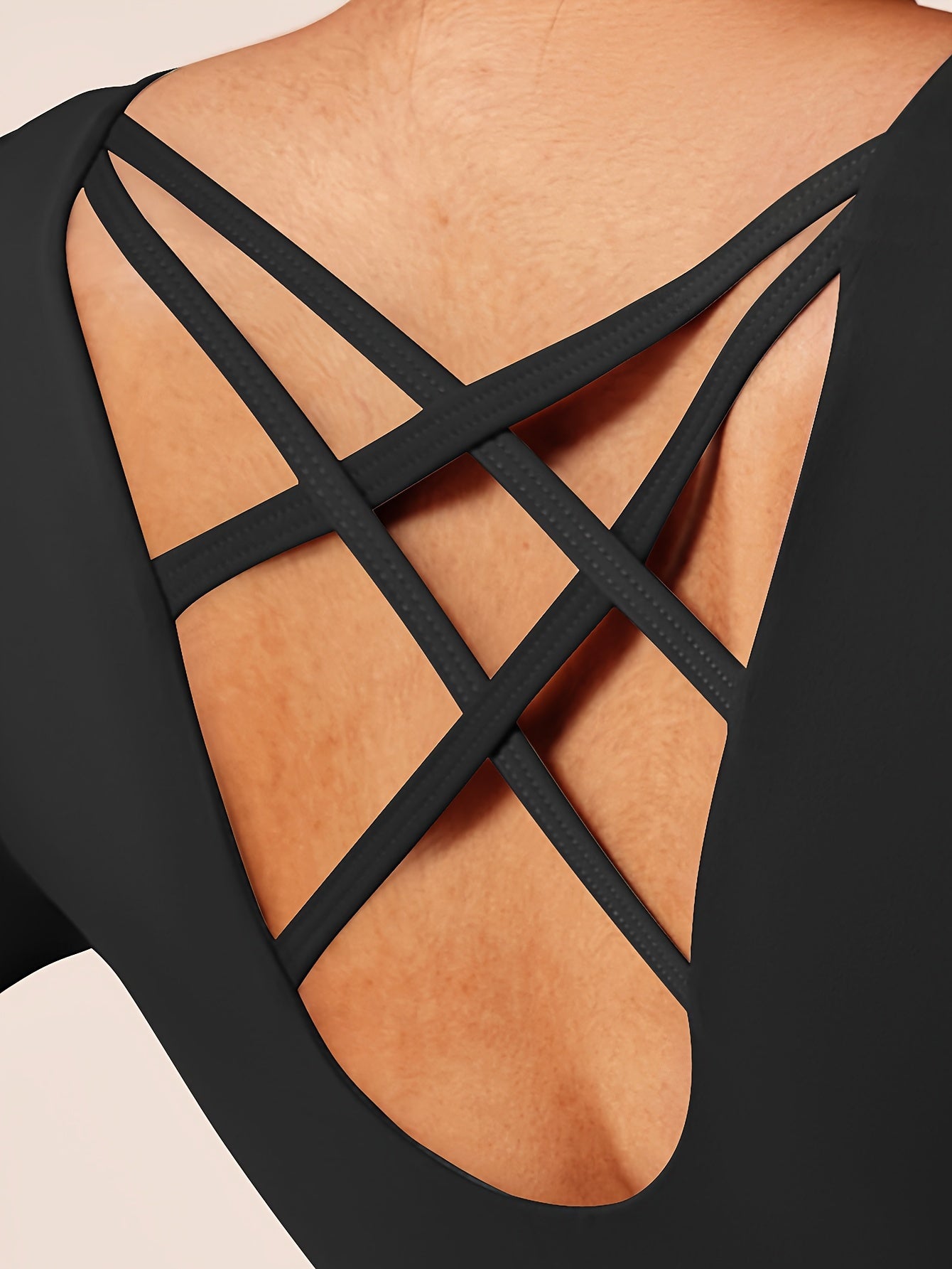 EU polyester fabric cross back yoga outfit Women's bra free sports top