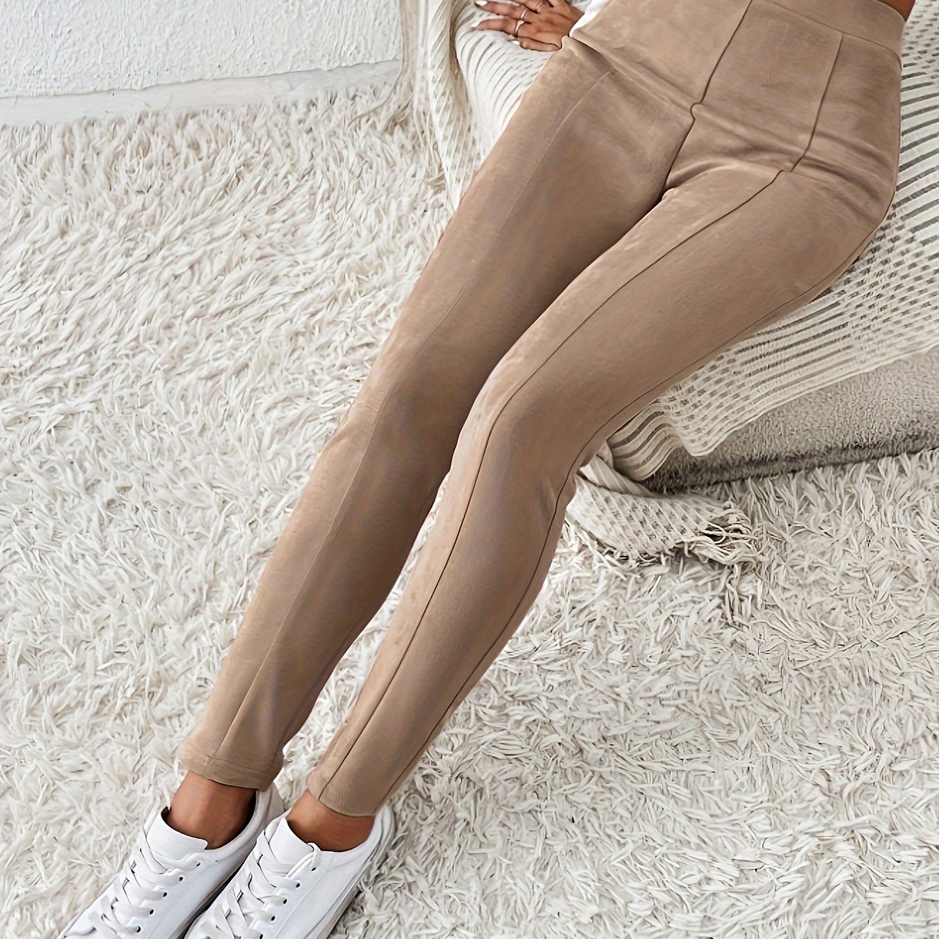 Women's Fashion New Solid Color High Waist Leggings Trousers