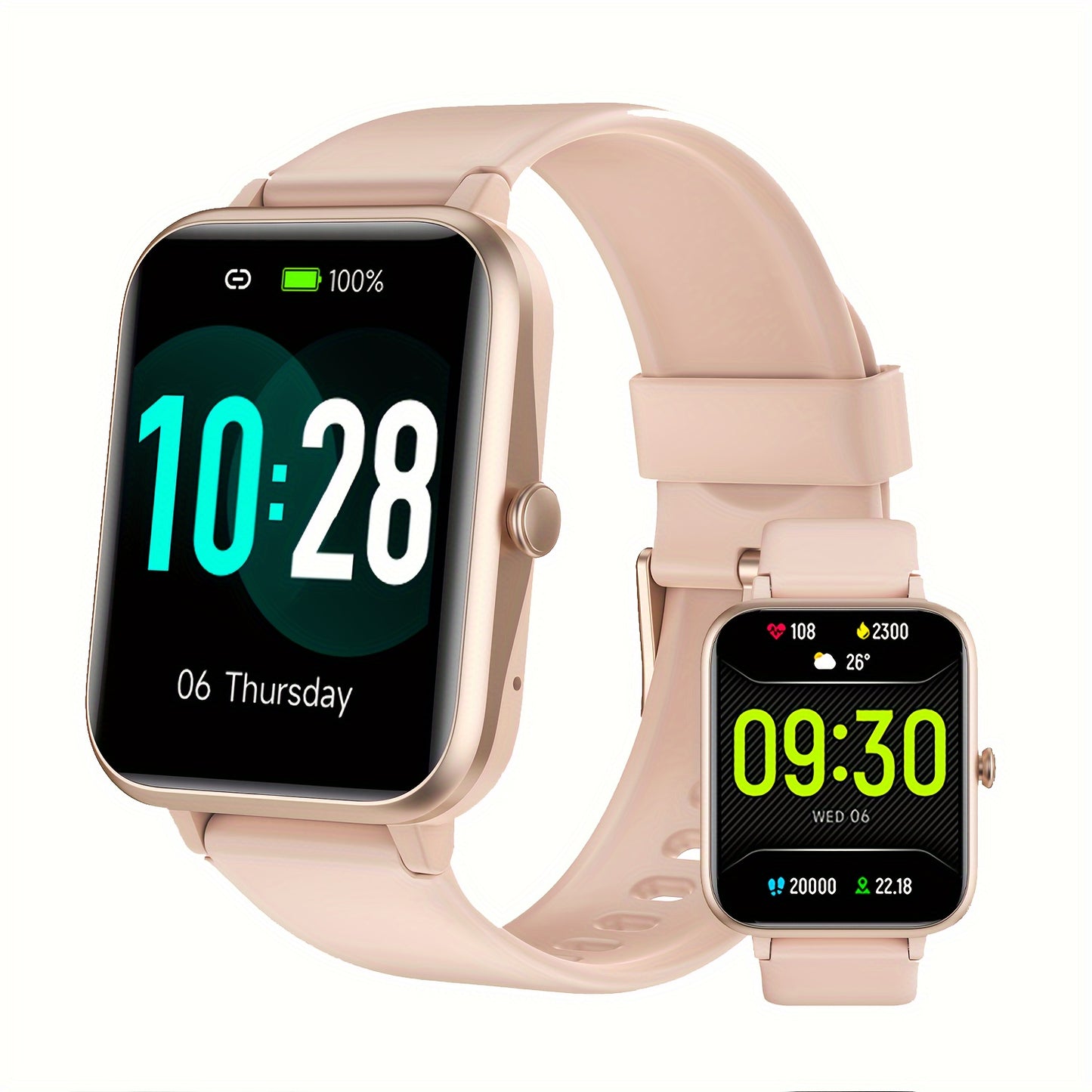 IP68 Waterproof Smartwatch - 1.83" Display, Over 100 Sports Modes, Long-Lasting Battery, Fitness Tracker with Pedometer & Sleep Monitor, Wireless Calls & Notifications, for Android & for iPhone - Perfect Gift for All