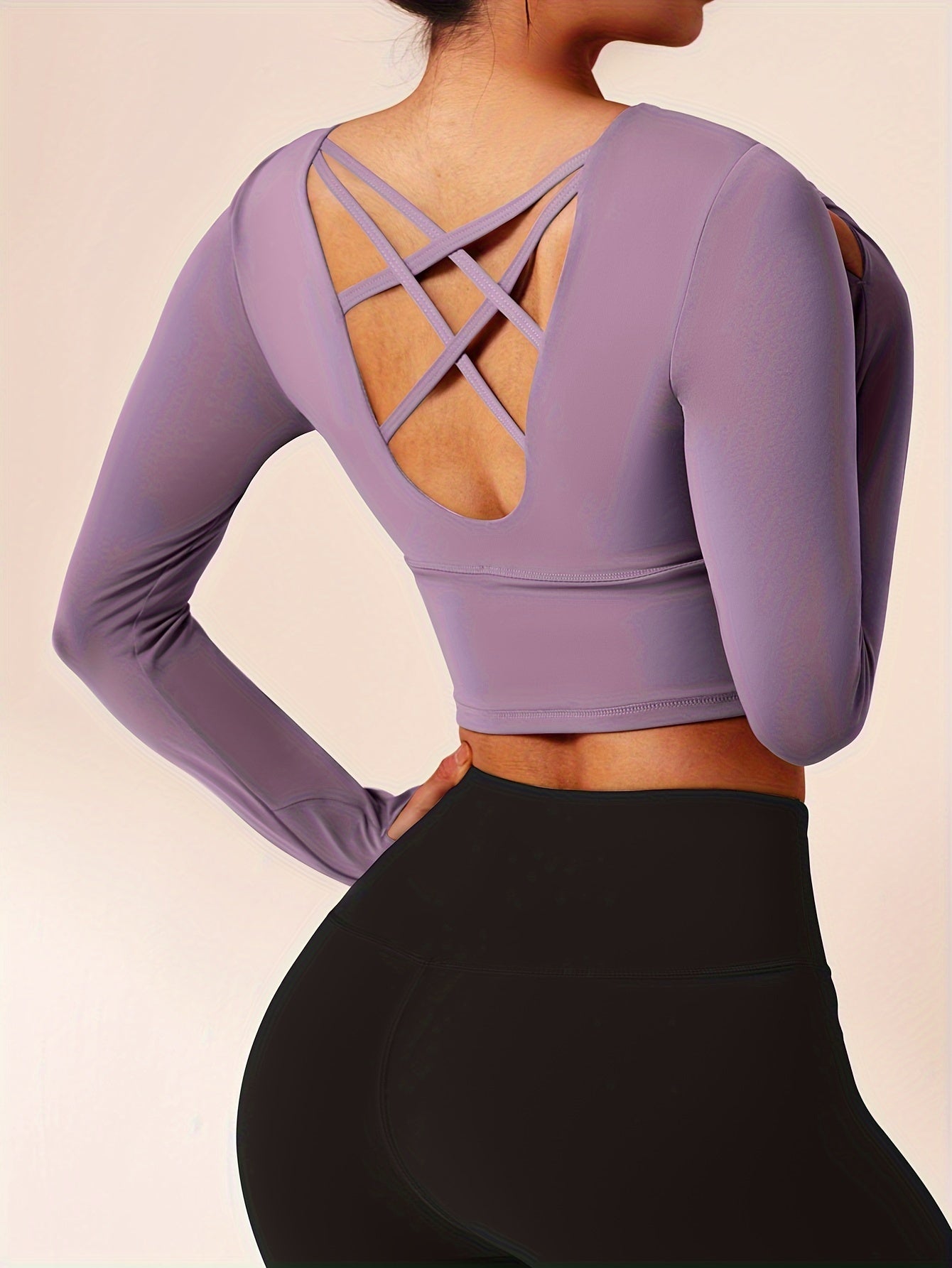 EU polyester fabric cross back yoga outfit Women's bra free sports top