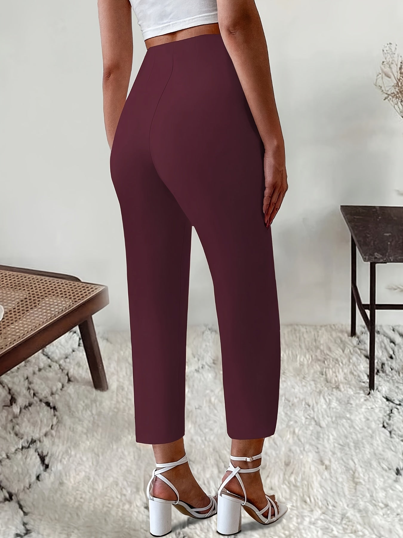Women's High-Waist Straight-Leg Pants