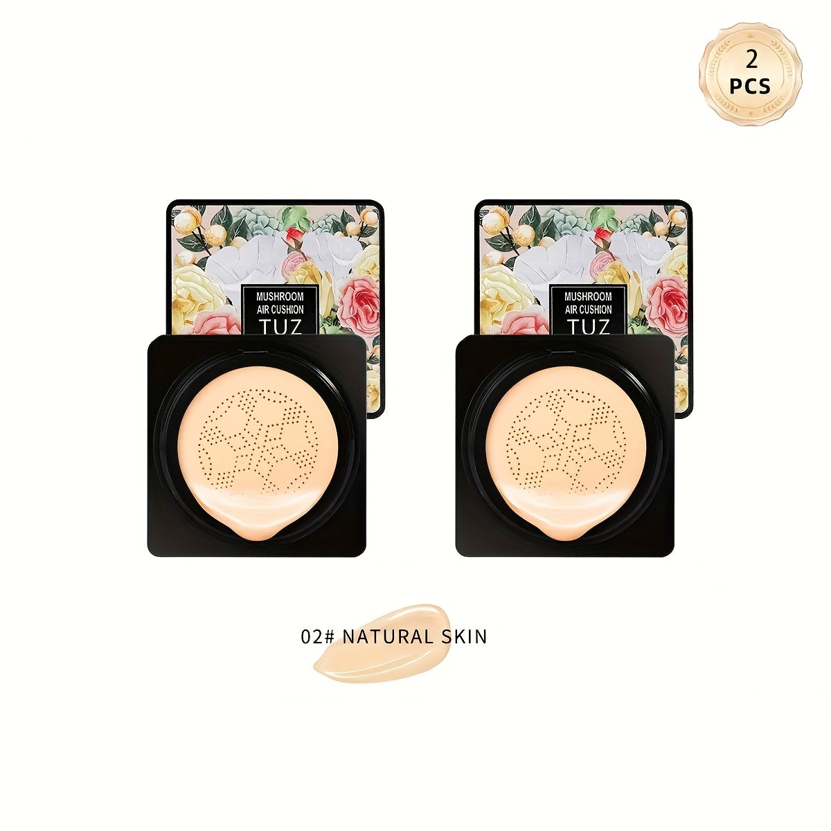 Mother's Day Gift 2pcs Mushroom Head Air Cushion Foundation Makeup BB Cream CC Cream Flawless Lightweight Full Coverage Long Lasting Moisturizing Concealer Natural Nude Makeup