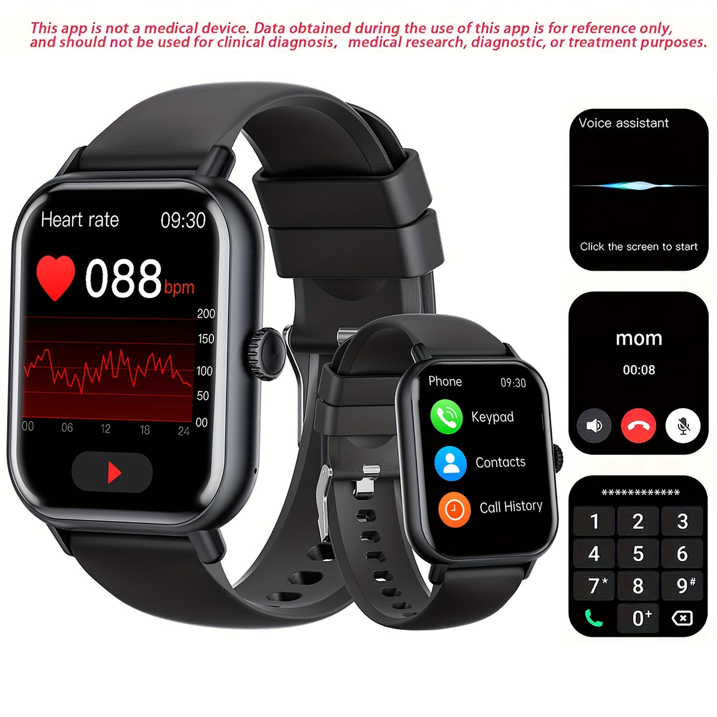 Advanced Full Touch Screen Smartwatch - Seamless Text & Call, Fitness Tracker with 100+ Exercise Modes, Compatible with Android & iPhone