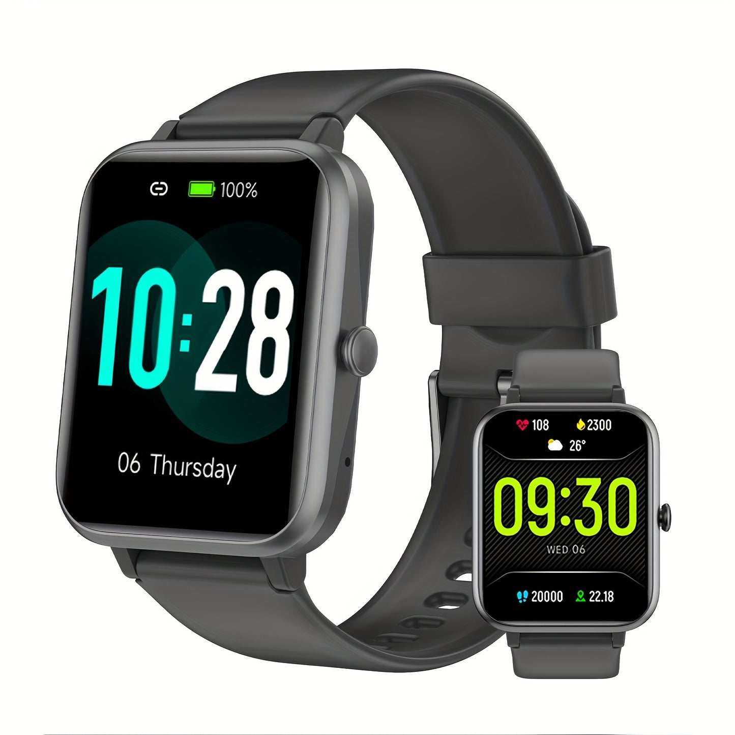 IP68 Waterproof Smartwatch - 1.83" Display, Over 100 Sports Modes, Long-Lasting Battery, Fitness Tracker with Pedometer & Sleep Monitor, Wireless Calls & Notifications, for Android & for iPhone - Perfect Gift for All