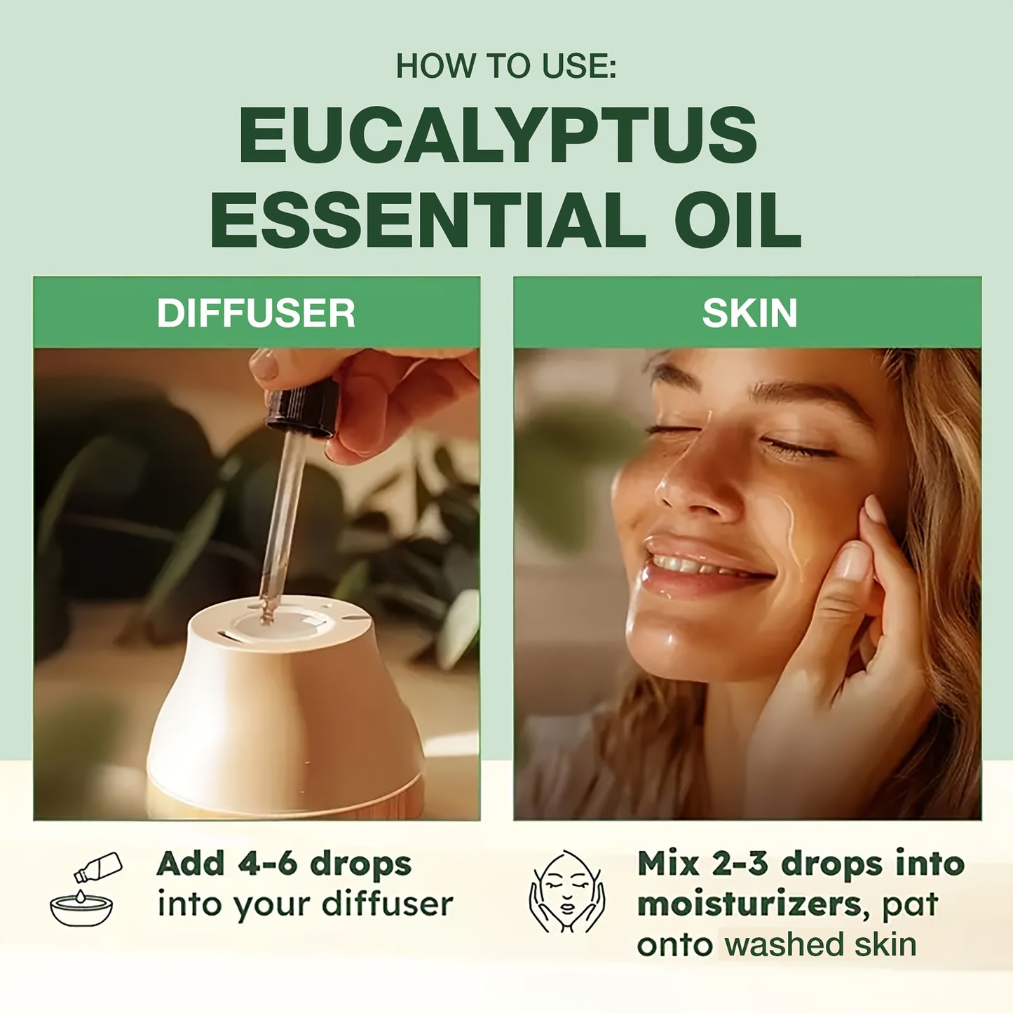 2 Pieces 4.06 Ounce Eucalyptus Essential Oil for Moisturizing Facial and Body Massage Oil Deep Nourishing Suitable for Body Face Hair DIY Gifts