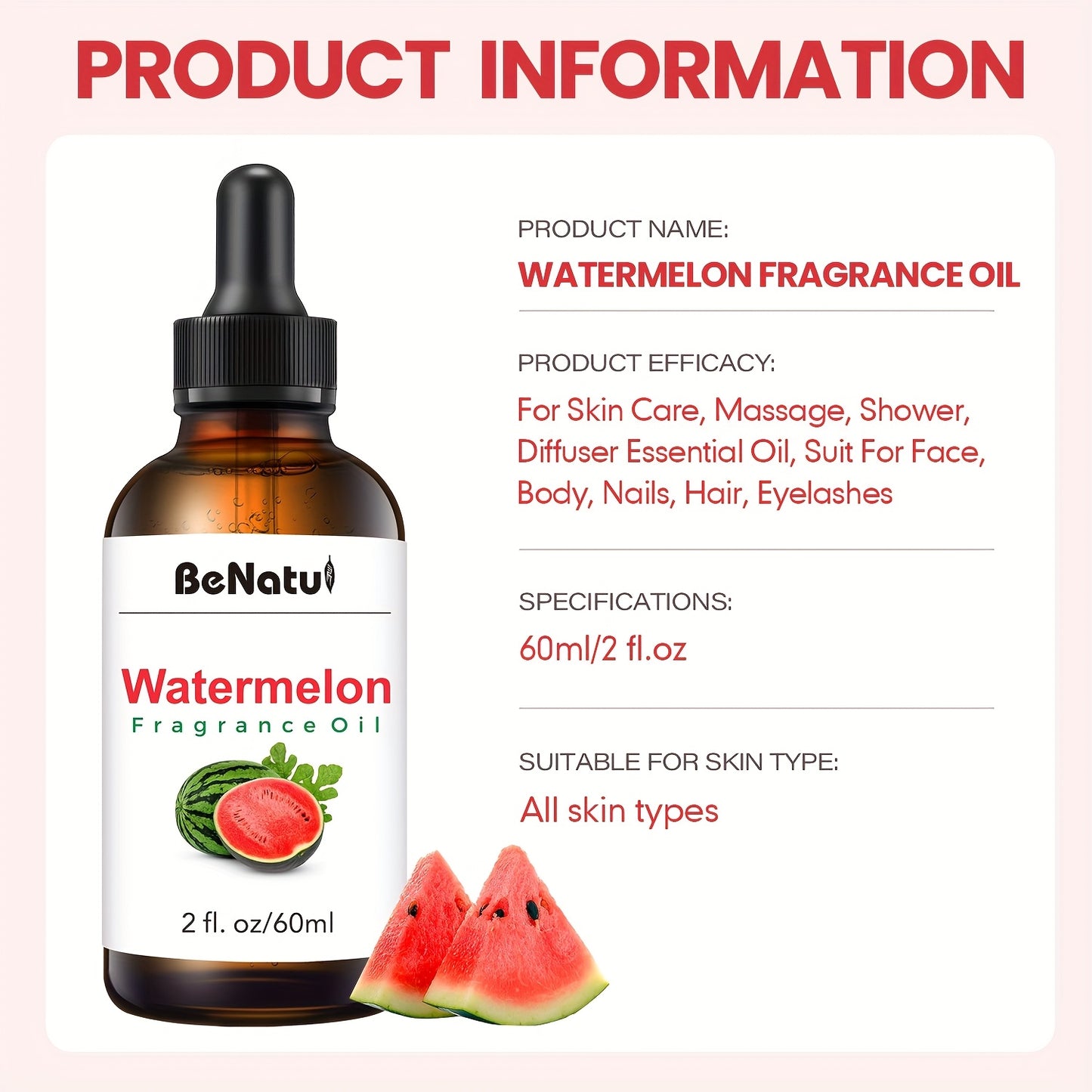 2.03oz Melon Fragrance Essential Oil High End Fruit Aroma Oil Lasting Scent for Diffuser Humidifier Candle Making