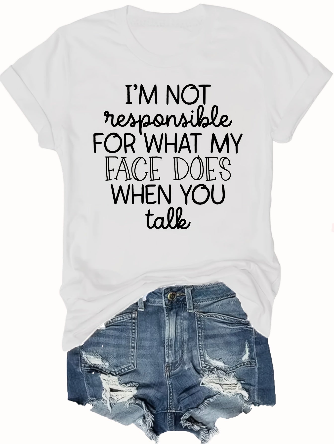 Fashionable Womens Graphic Print T-Shirt Casual Top Summer