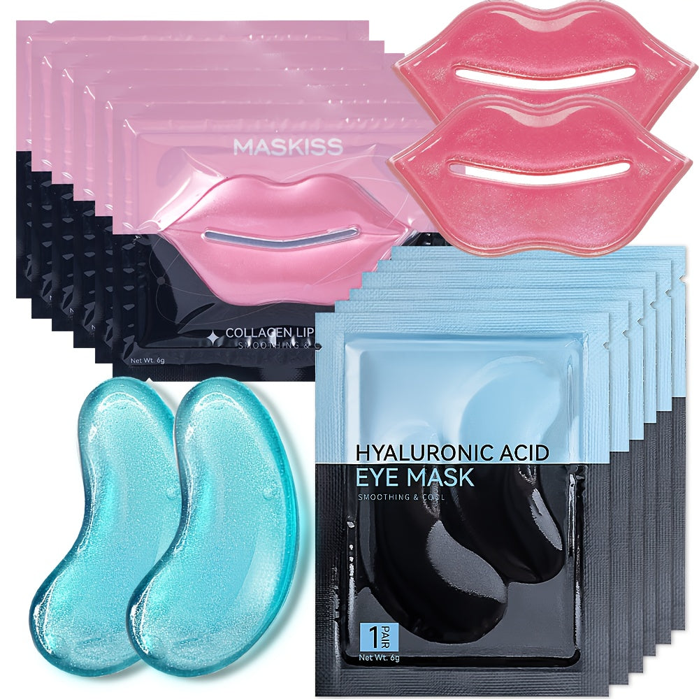 50 Pieces Hyaluronic Acid Eye and Lip Mask Set Moisturizing and Firming with Collagen Hypoallergenic Daily Skincare for All Skin Types Travel Friendly Ideal for Wedding Gifts and Valentines Day Gifts