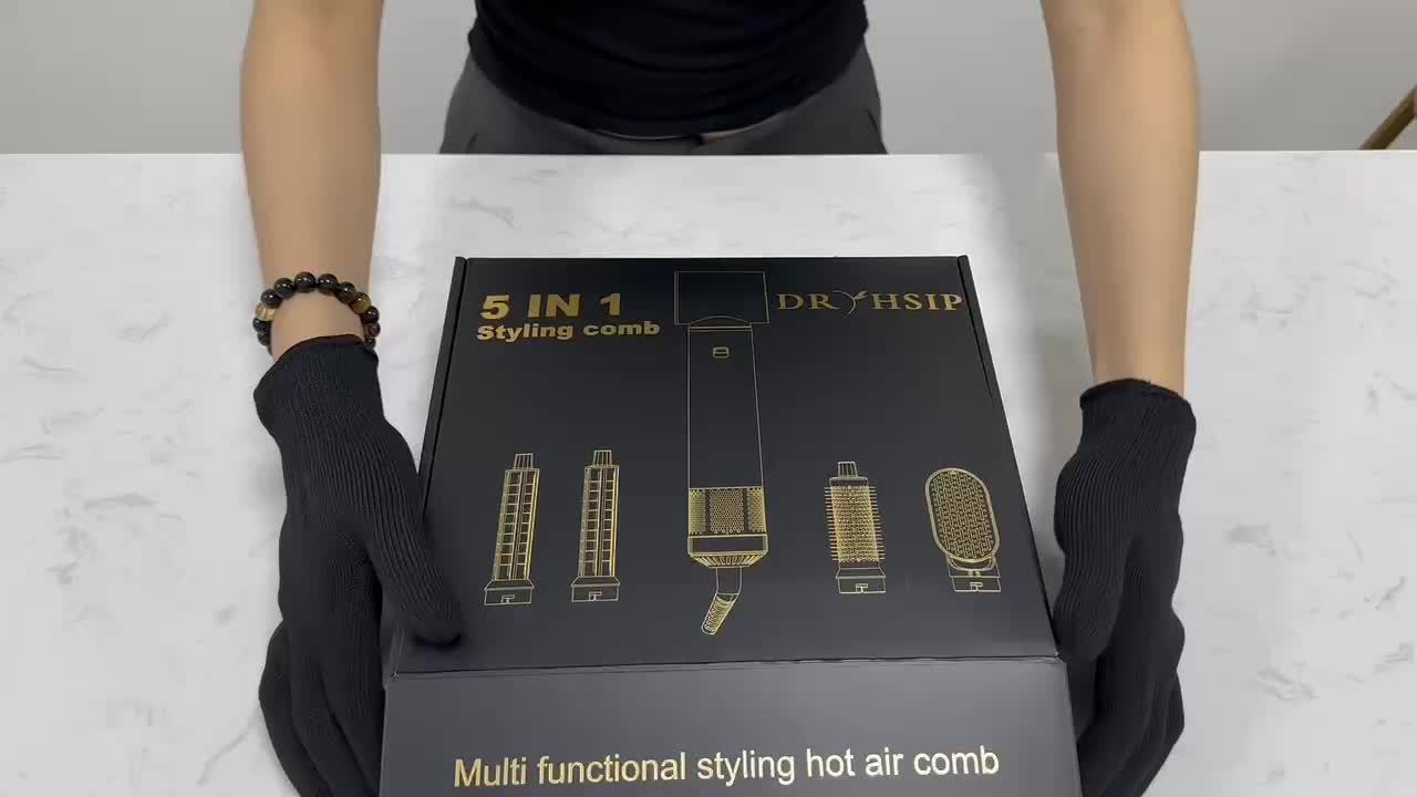 5 In 1 Hot Air Brush Blow Dryer Brush And Air Curling Wrap Styler With Negative Ion Technology Professional Hair Styling Tools