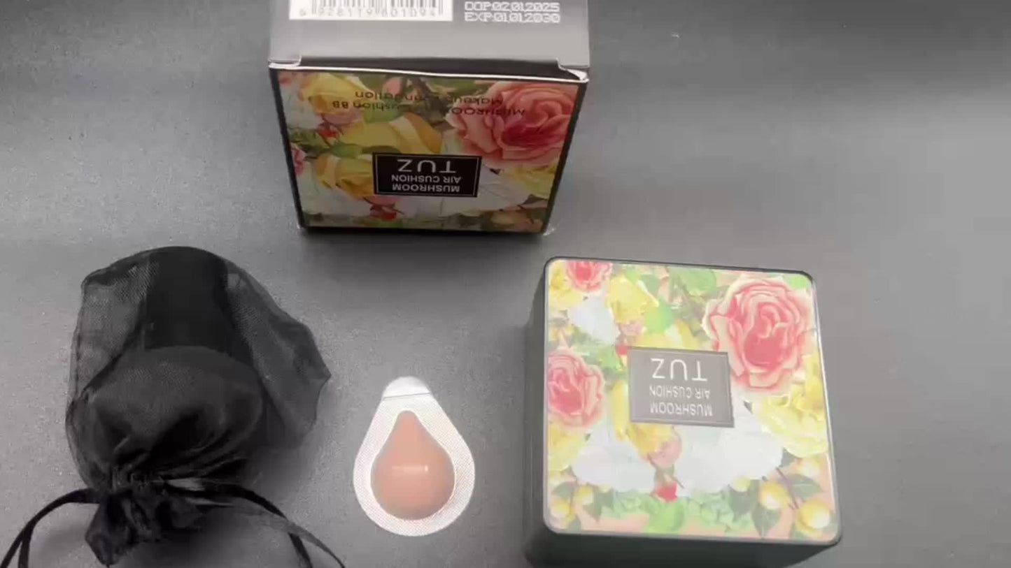 Mother's Day Gift 2pcs Mushroom Head Air Cushion Foundation Makeup BB Cream CC Cream Flawless Lightweight Full Coverage Long Lasting Moisturizing Concealer Natural Nude Makeup