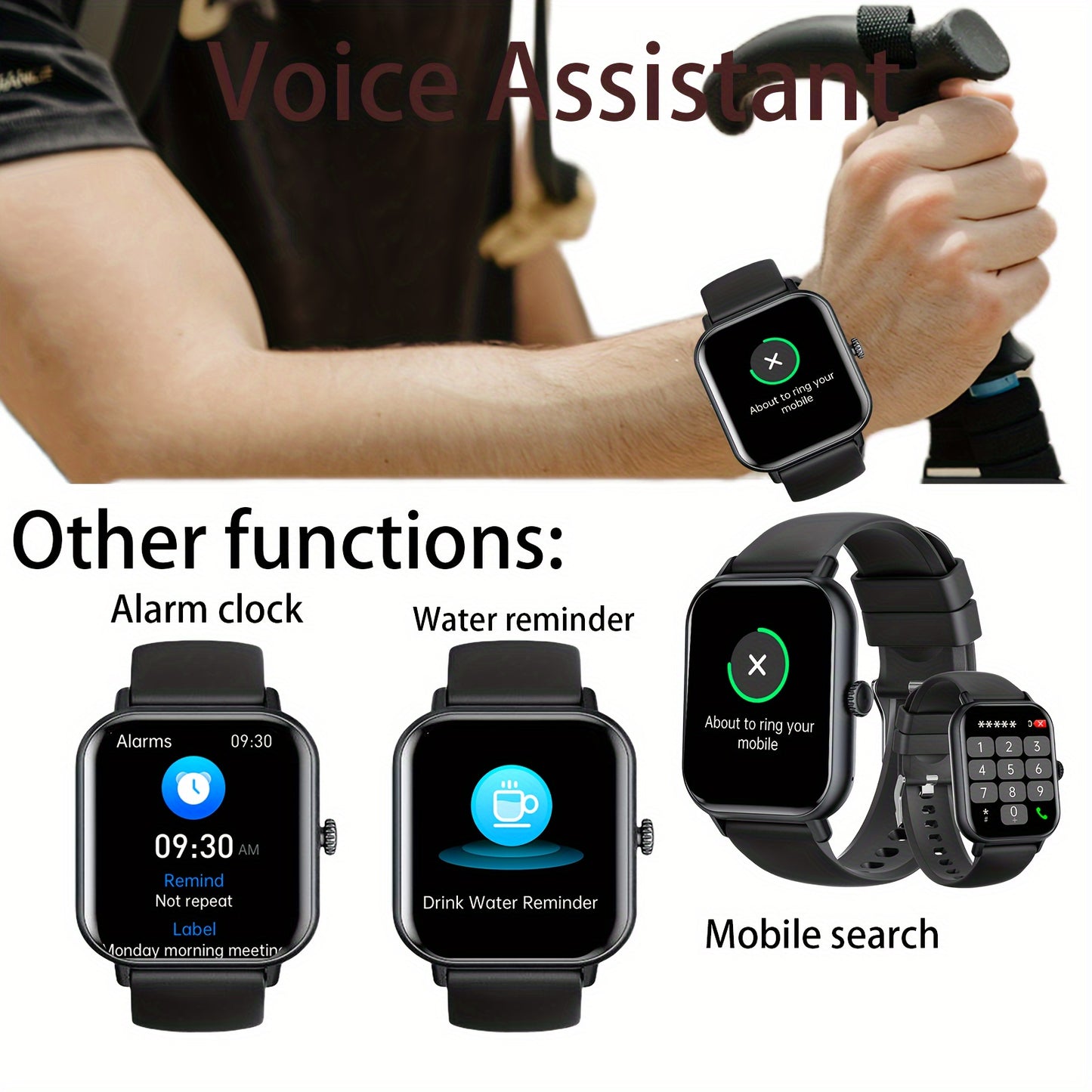 Advanced Full Touch Screen Smartwatch - Seamless Text & Call, Fitness Tracker with 100+ Exercise Modes, Compatible with Android & iPhone