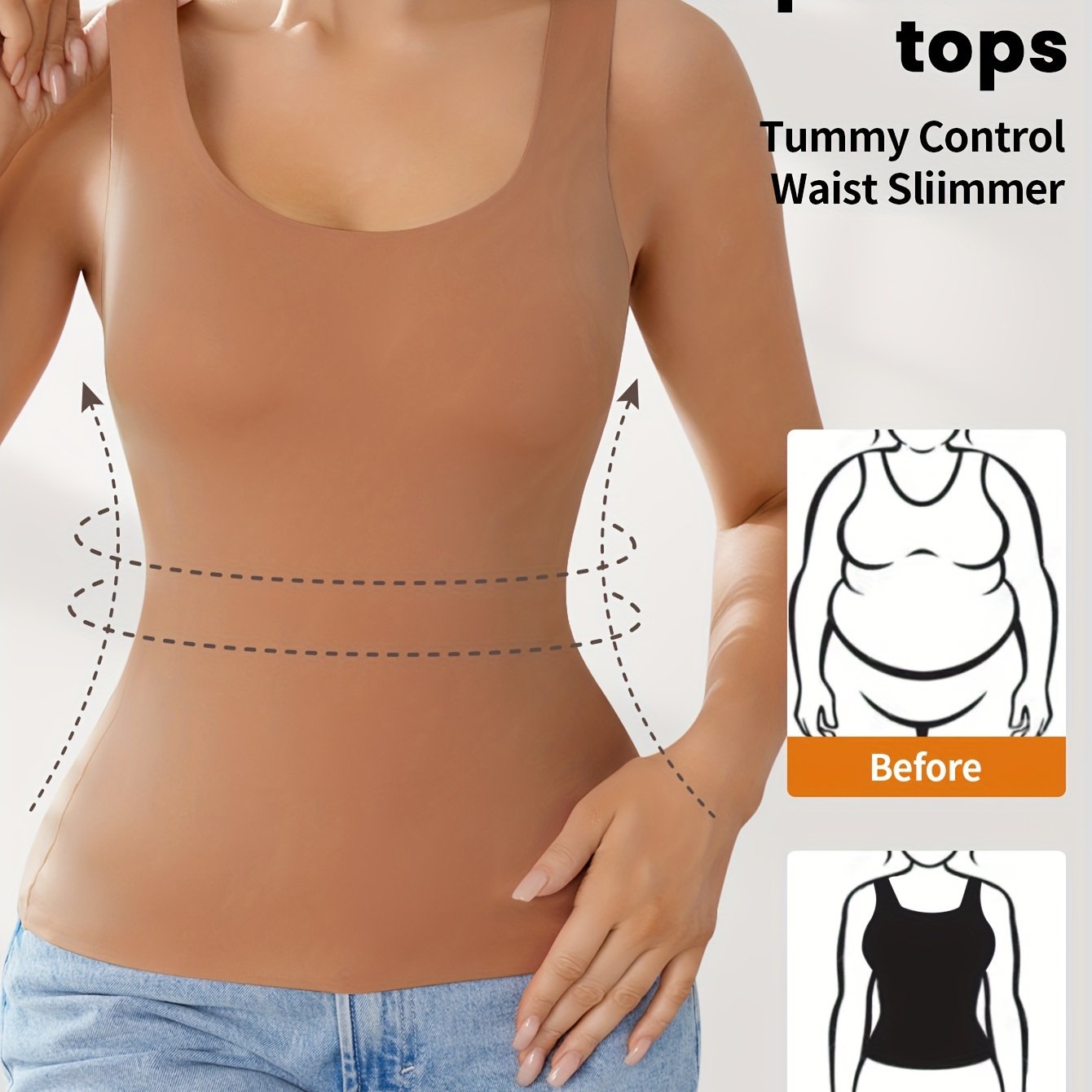 Women's Seamless Sports Camisole with Built-in Bra