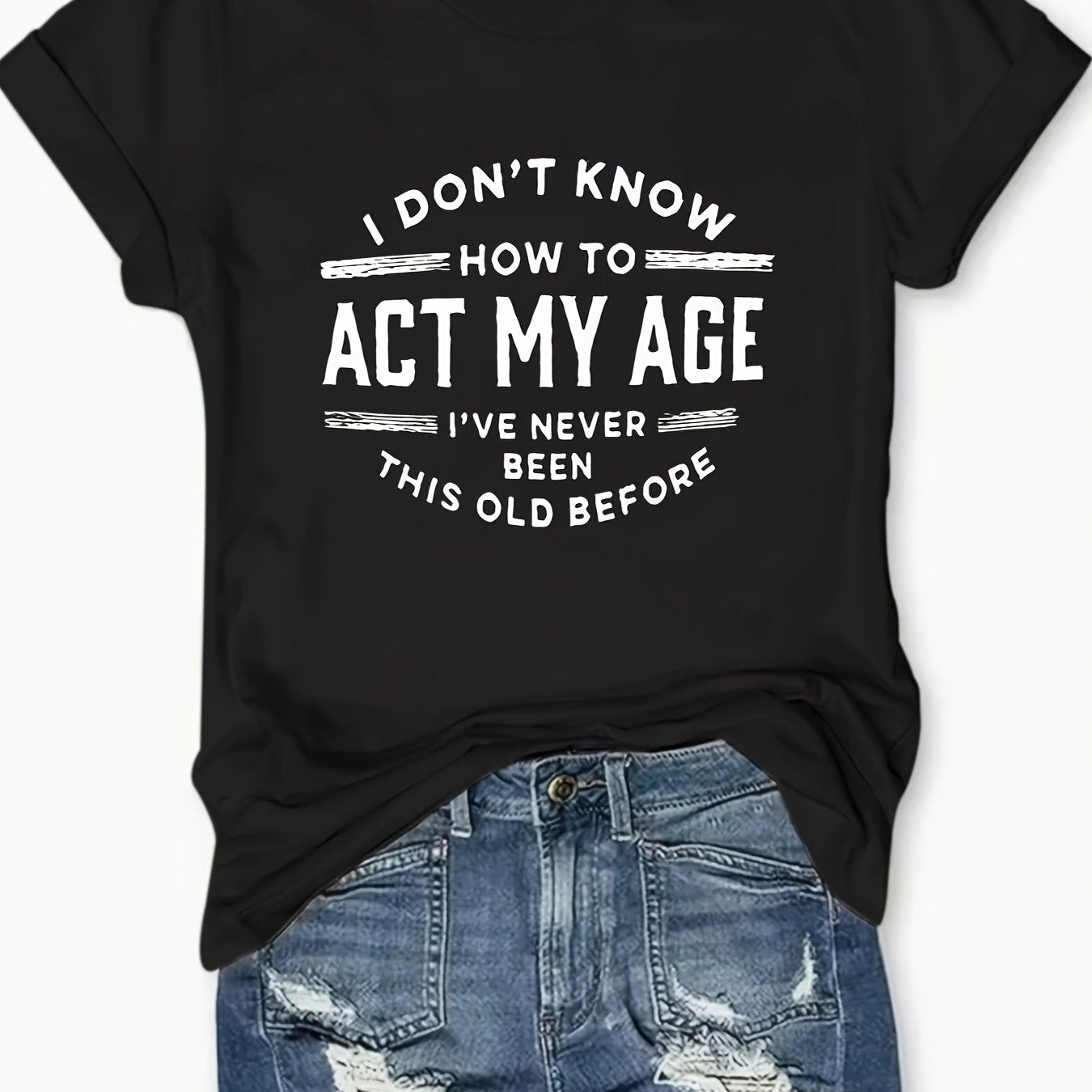 Fashionable Womens Graphic Print T-Shirt Casual Short Sleeve Top