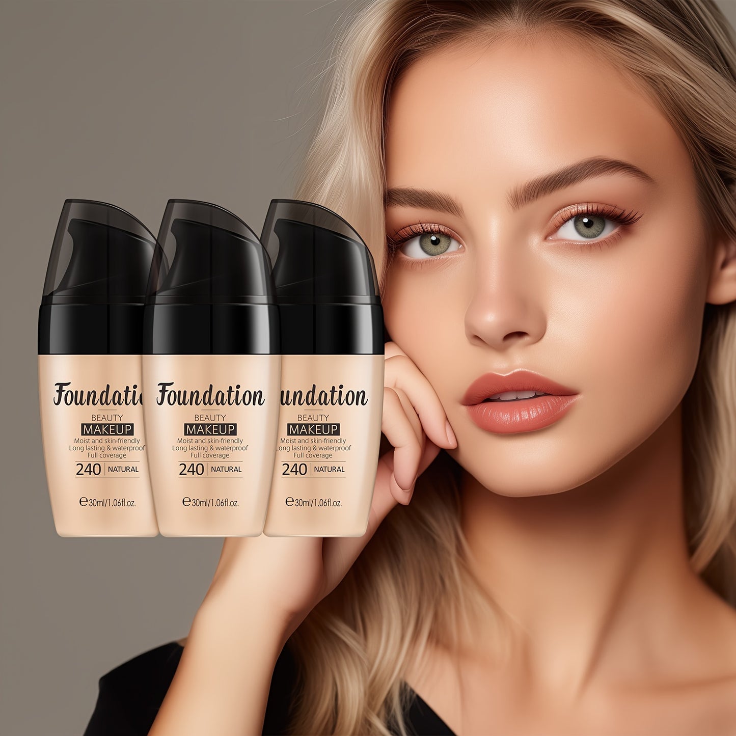 3 to 5 Pieces Moisturizing Liquid Foundation 30ml Long Wearing Full Coverage Waterproof Flawless Skin Friendly Makeup Cream Unisex