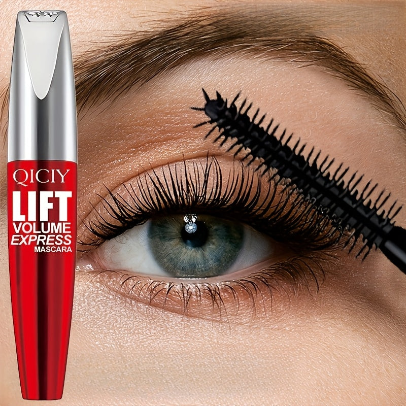 2PCS QICY Lift Volume Express Mascara Waterproof Long Lasting Black Natural Streak Free Lashes Enhances Eye Contour Smudge Proof Clump Free Formula