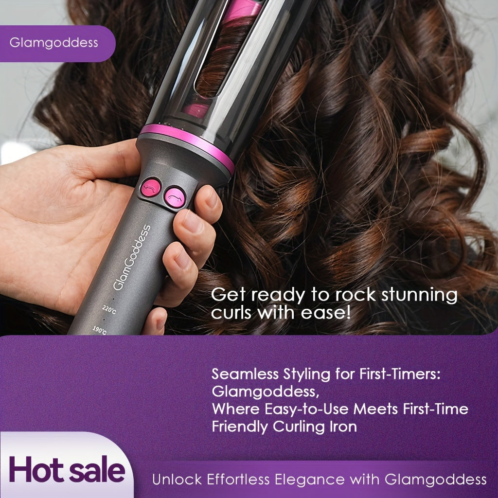 Automatic Curling Iron Electric Rotating Hair Curler With Anti-Tangle Anti-Scald Design Portable Heated Hair Curling Roller For Women Ideal Gift For Mother's Day Birthday And Christmas
