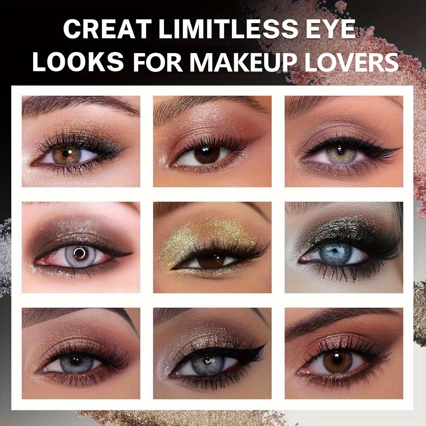 Ucanbe Baked Eyeshadow Palette with Hidden Gemstones 16 Shade Mix of Matte Glitter and Metallic Finishes Highly Pigmented Long Lasting Nude and Neutral Shades for Day to Night Makeup Elegant Packaging Shimmering Effects