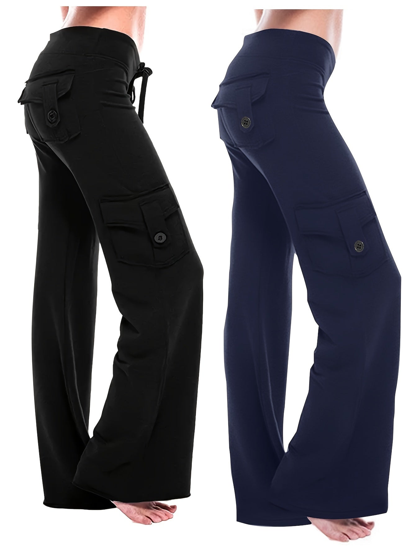 2pcs Women's High Waist Yoga Pants with Pockets