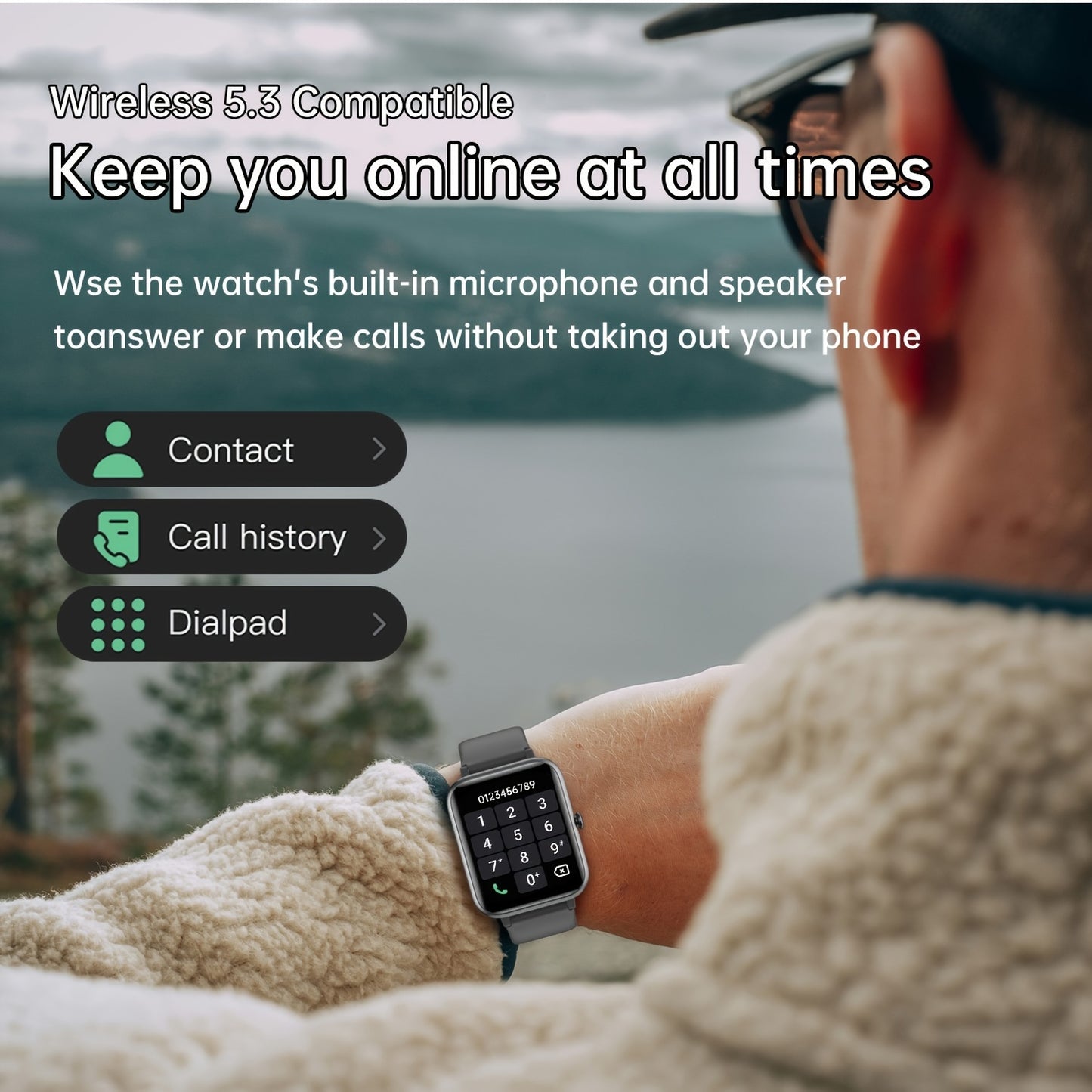 IP68 Waterproof Smartwatch - 1.83" Display, Over 100 Sports Modes, Long-Lasting Battery, Fitness Tracker with Pedometer & Sleep Monitor, Wireless Calls & Notifications, for Android & for iPhone - Perfect Gift for All