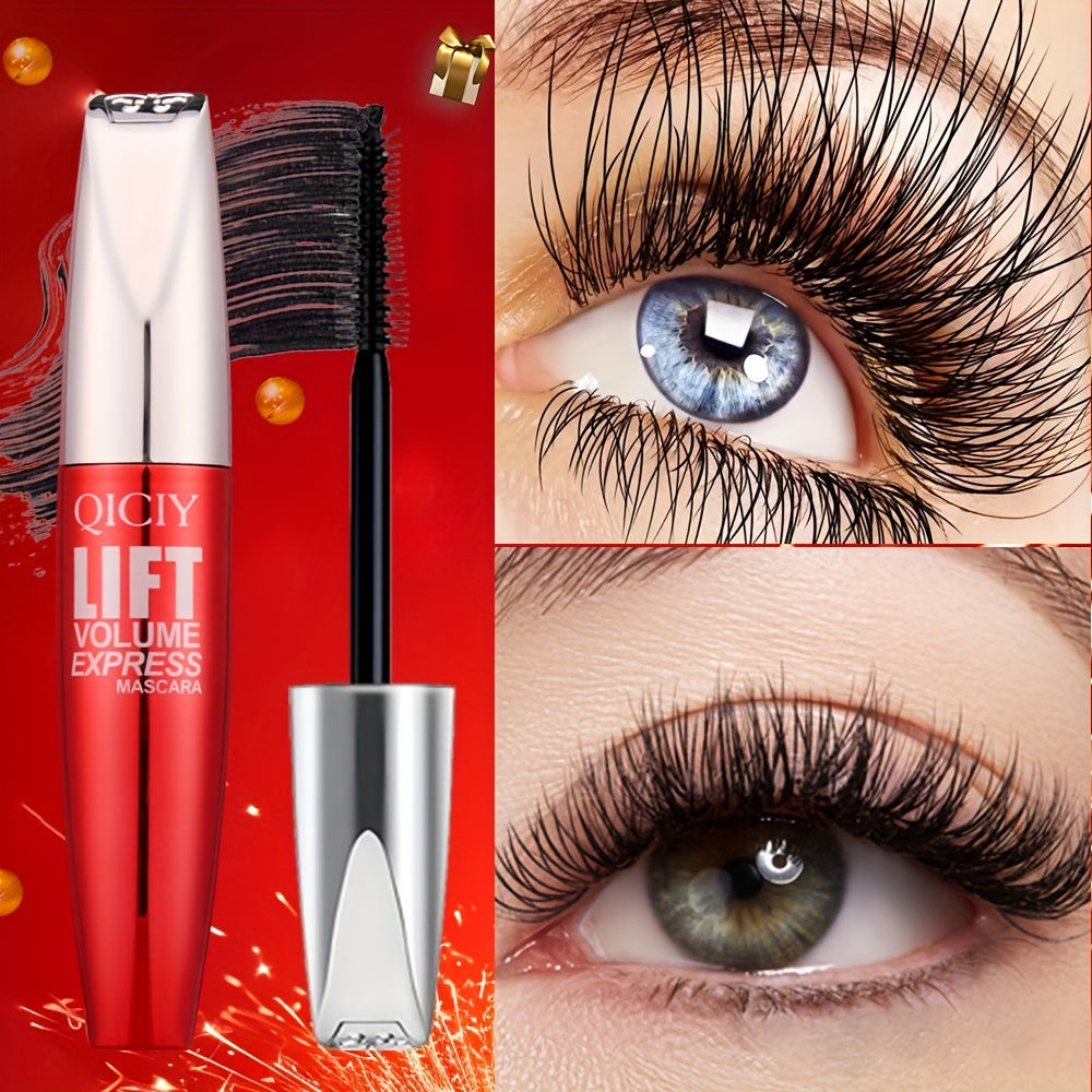 2PCS QICY Lift Volume Express Mascara Waterproof Long Lasting Black Natural Streak Free Lashes Enhances Eye Contour Smudge Proof Clump Free Formula
