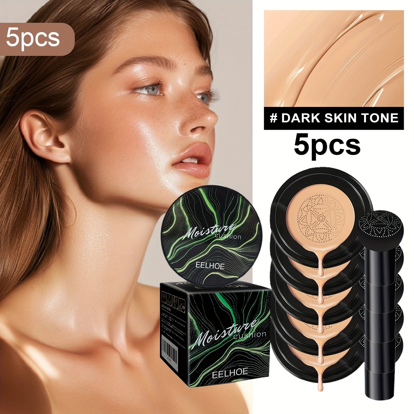Mushroom Head Sponge BB Cream Foundation Full Coverage Long Lasting Moisturizing Concealer Base Makeup Natural Nude Makeup Primer CC Foundation Easter Gift