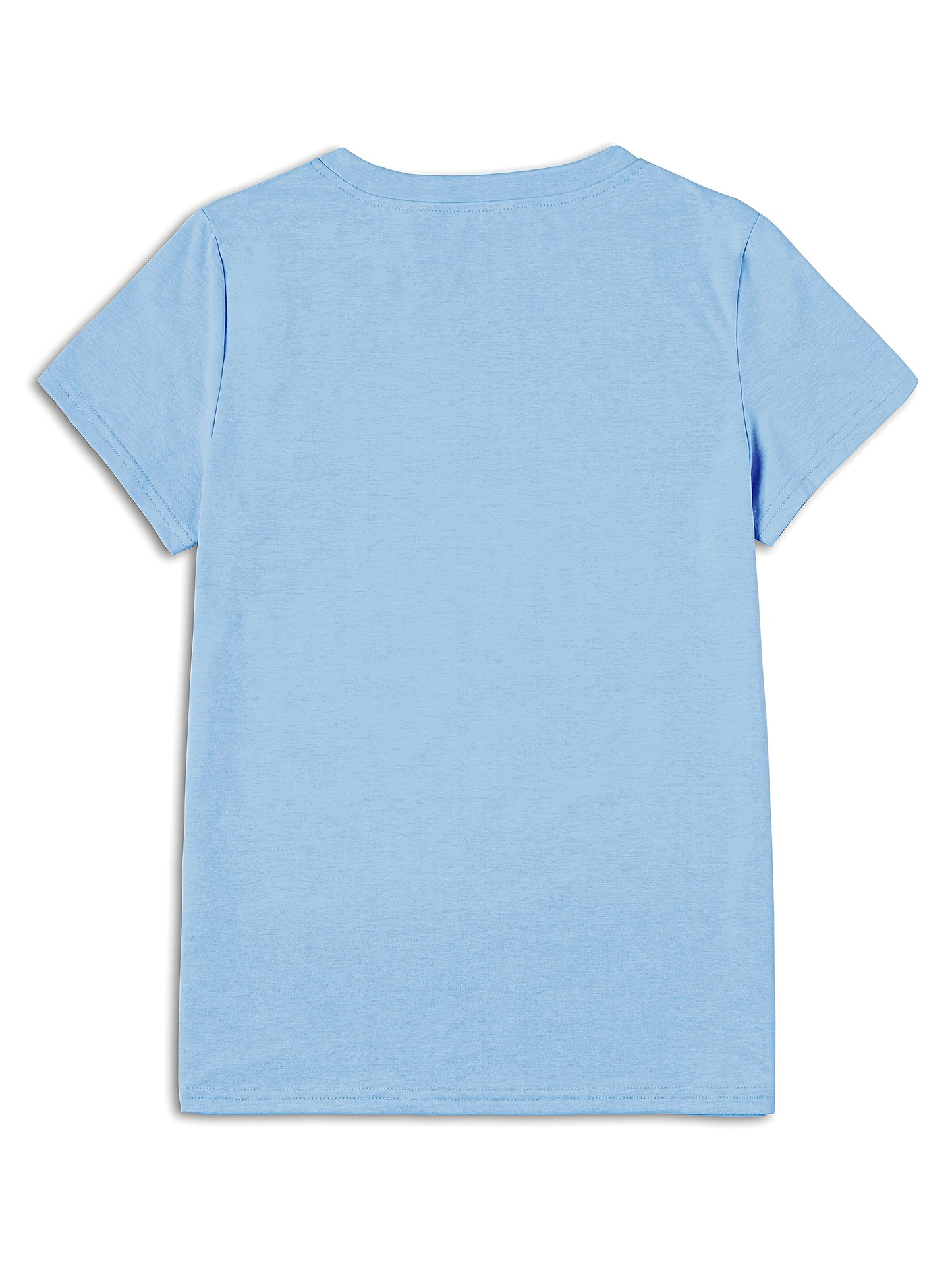 Whimsical "It's Fine I'm Fine Everything Is Fine" Women's Cat Graphic T-Shirt - Light Blue Casual Round Neck Short Sleeve, 100% Machine Washable Relaxed Fit Tee with Sarcastic Humor & Fluffy Black Cat Design, Everyday Clothin