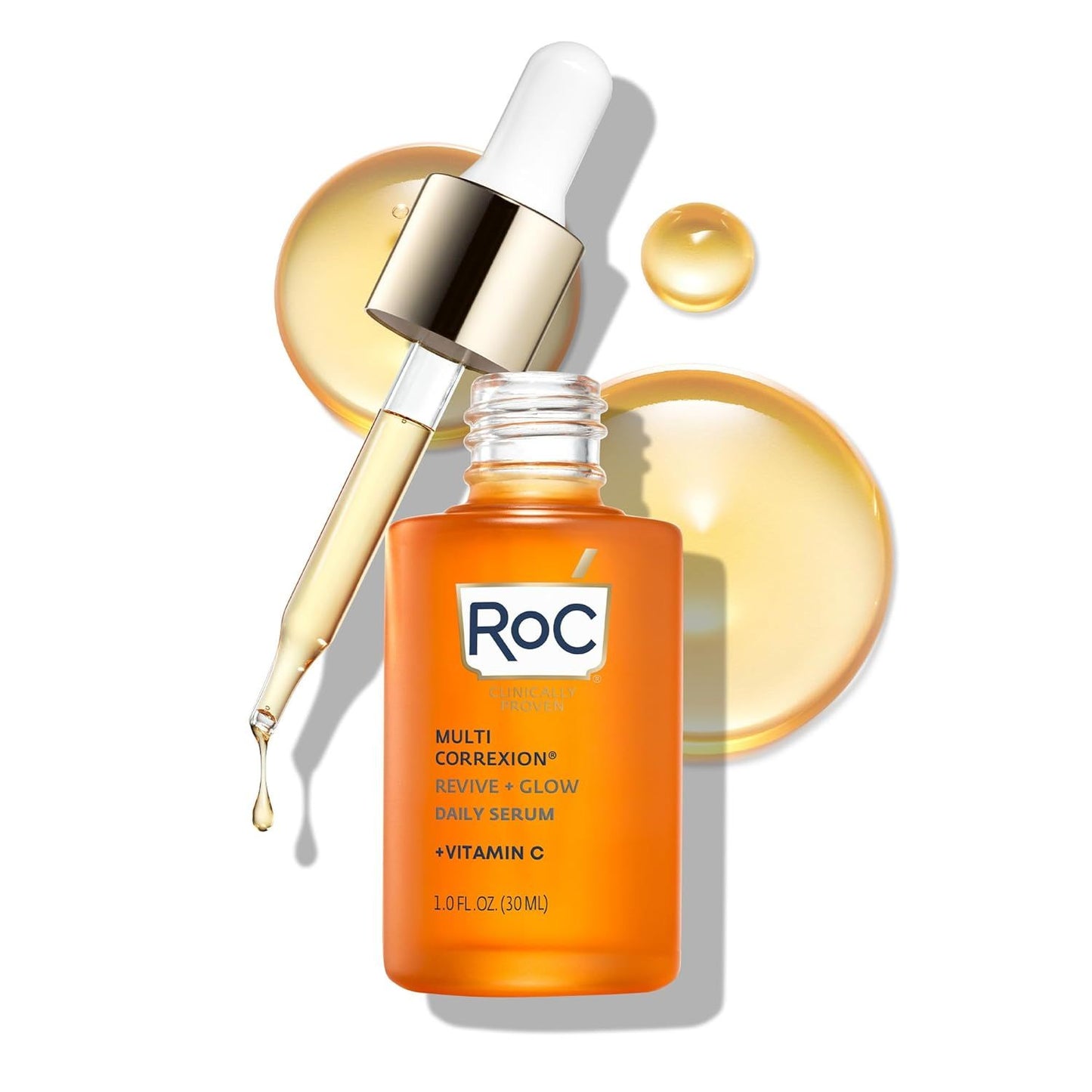 RoC Glow Deep Hydrating Serum with Vitamin C Moisturizing Essence for Radiant Skin 1 Fluid Ounce