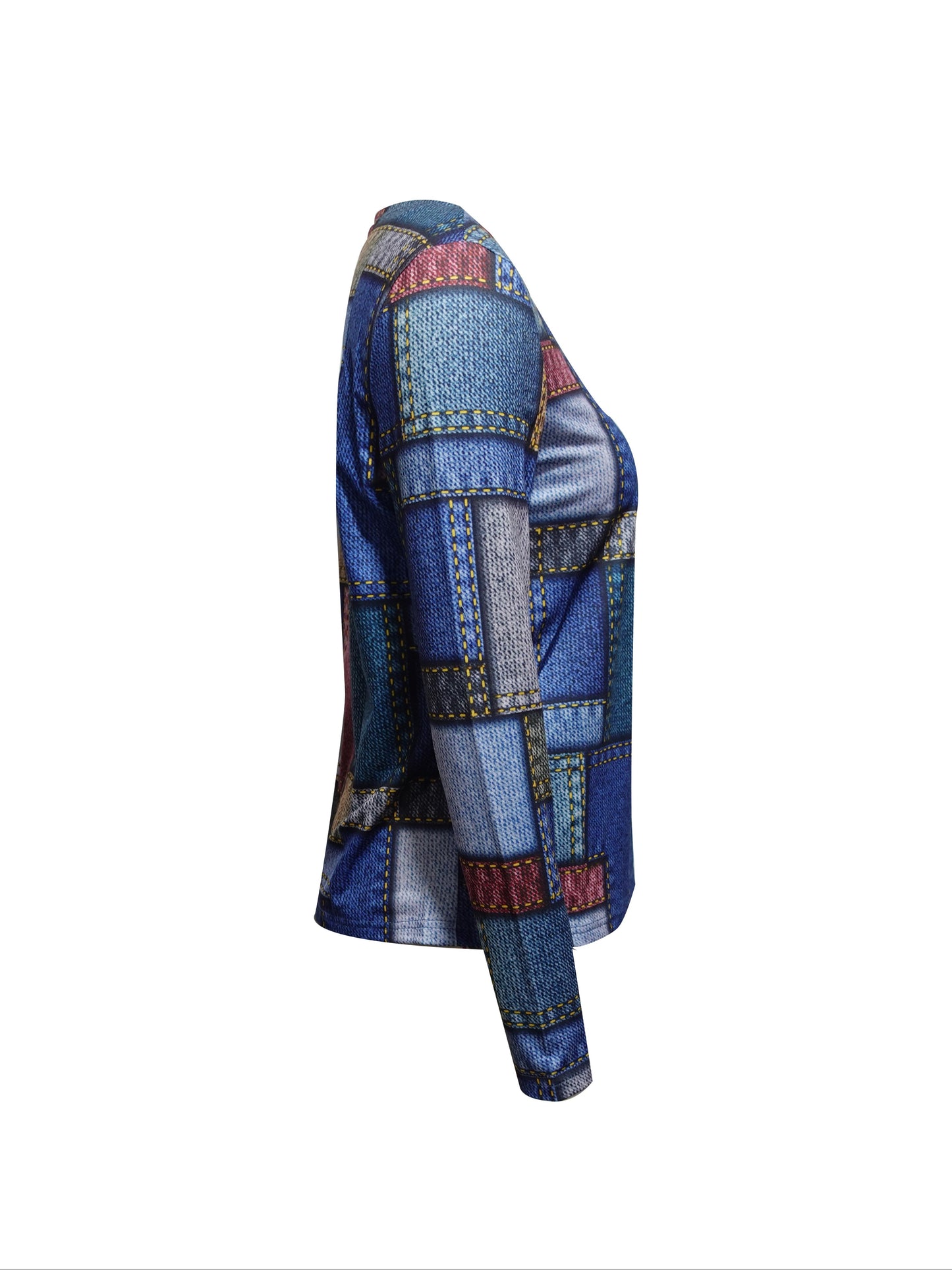 Fashionable V Neck Long Sleeve Pullover