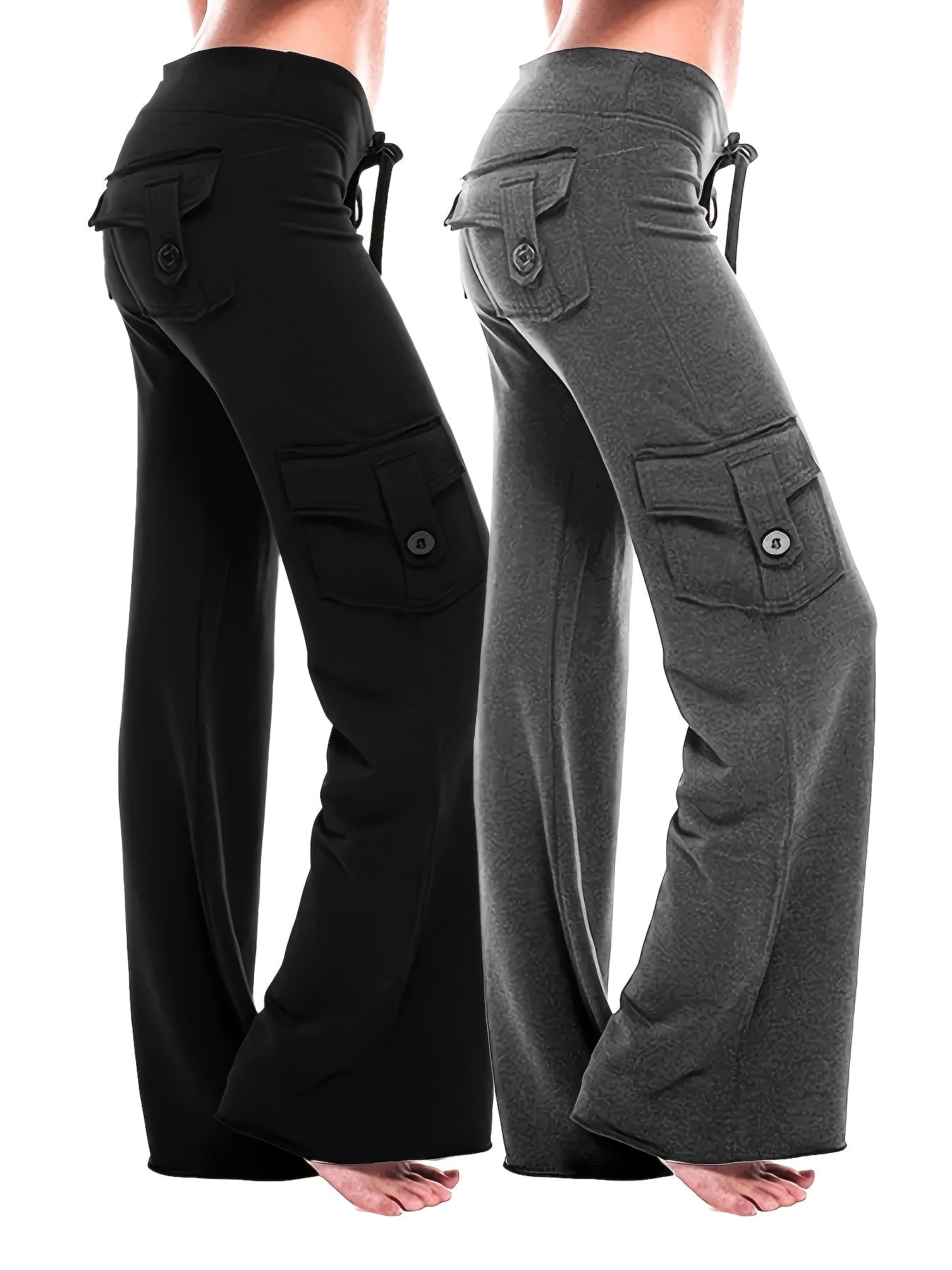 2pcs Women's High Waist Yoga Pants with Pockets