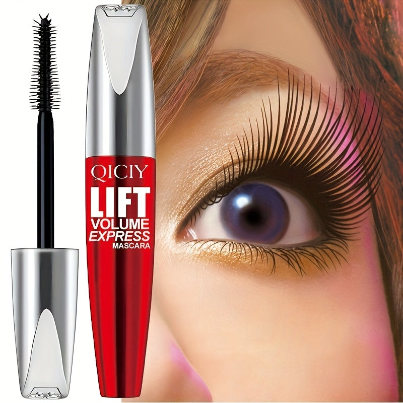 2PCS QICY Lift Volume Express Mascara Waterproof Long Lasting Black Natural Streak Free Lashes Enhances Eye Contour Smudge Proof Clump Free Formula
