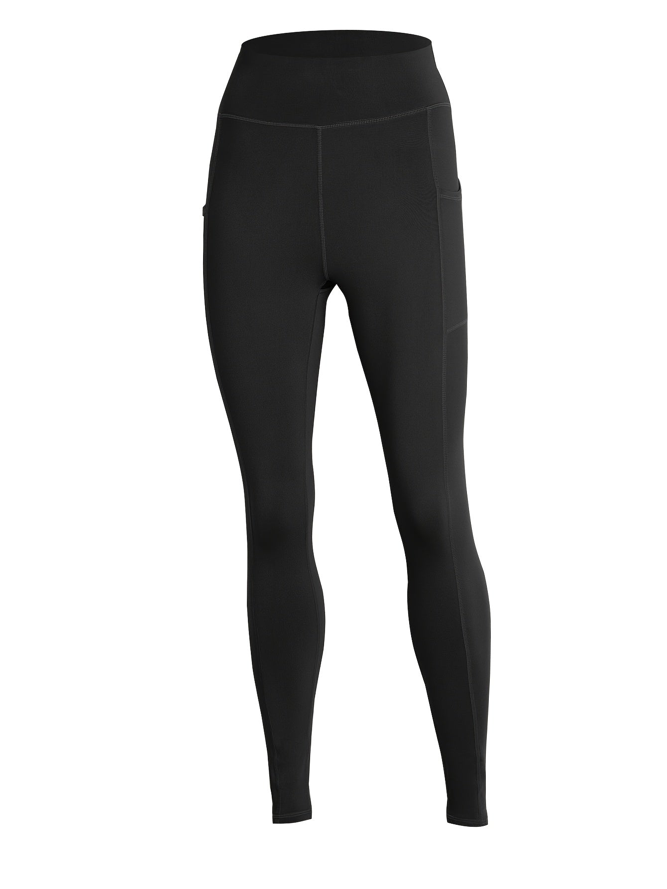 6pcs Plus Size High-Waist Yoga Leggings with Pockets - Tummy Control, Butt Lift