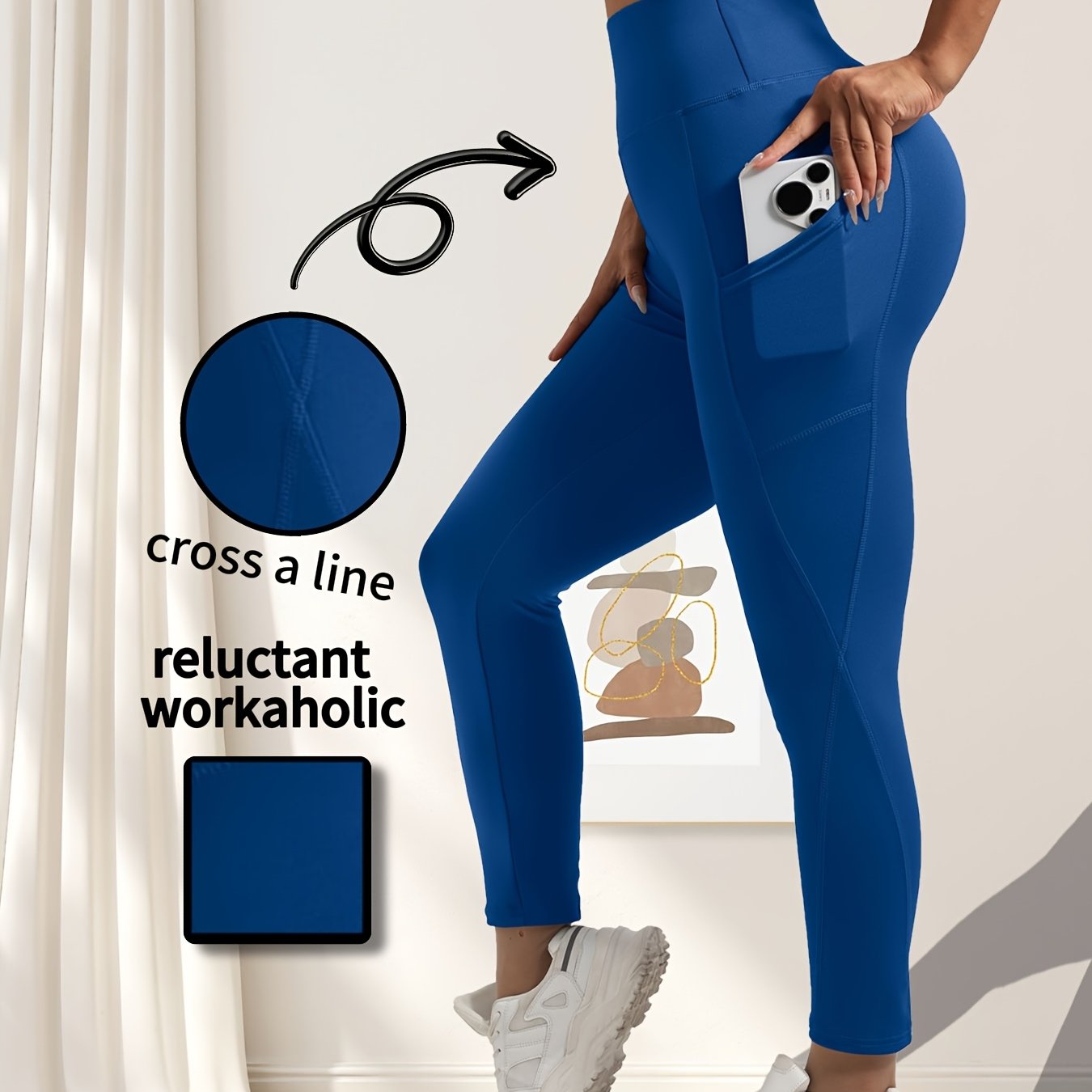 High-Waist Tummy Control Yoga Leggings with Pockets, Cross-Line Body Shaping, Butt Lifting, Fitness & Workout Pants