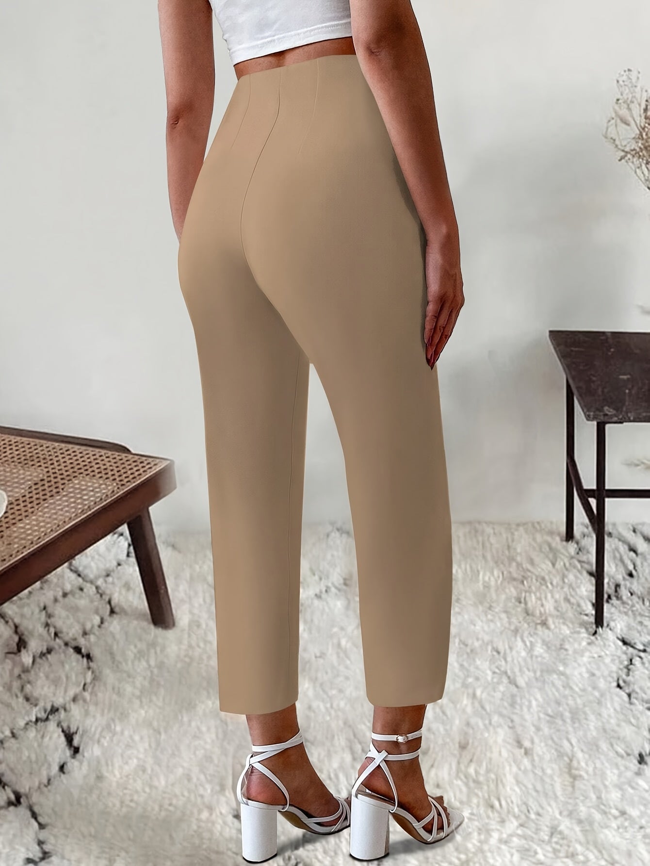 Women's High-Waist Straight-Leg Pants