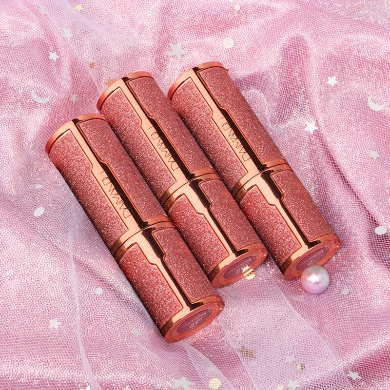 3 Pcs Set Glitter Lipstick Sparkling Lip Balm Starry Shimmer Moisturizing Lip Balm Long Lasting Lip Makeup Beauty Cosmetic for Lustrous Radiant Lips