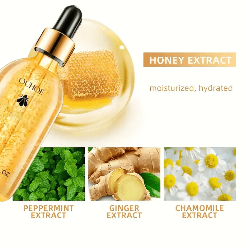 5 Pieces Honey Body Firming Oil 1.05 Fluid Ounce Bee Oil for Tight Skin Moisturizes with Chamomile Ginger Vitamin E and Glycerin Firm Waist Hips and Thighs Hypoallergenic Fragrance Free Suitable for All Skin Types