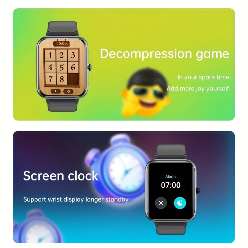 IP68 Waterproof Smartwatch - 1.83" Display, Over 100 Sports Modes, Long-Lasting Battery, Fitness Tracker with Pedometer & Sleep Monitor, Wireless Calls & Notifications, for Android & for iPhone - Perfect Gift for All